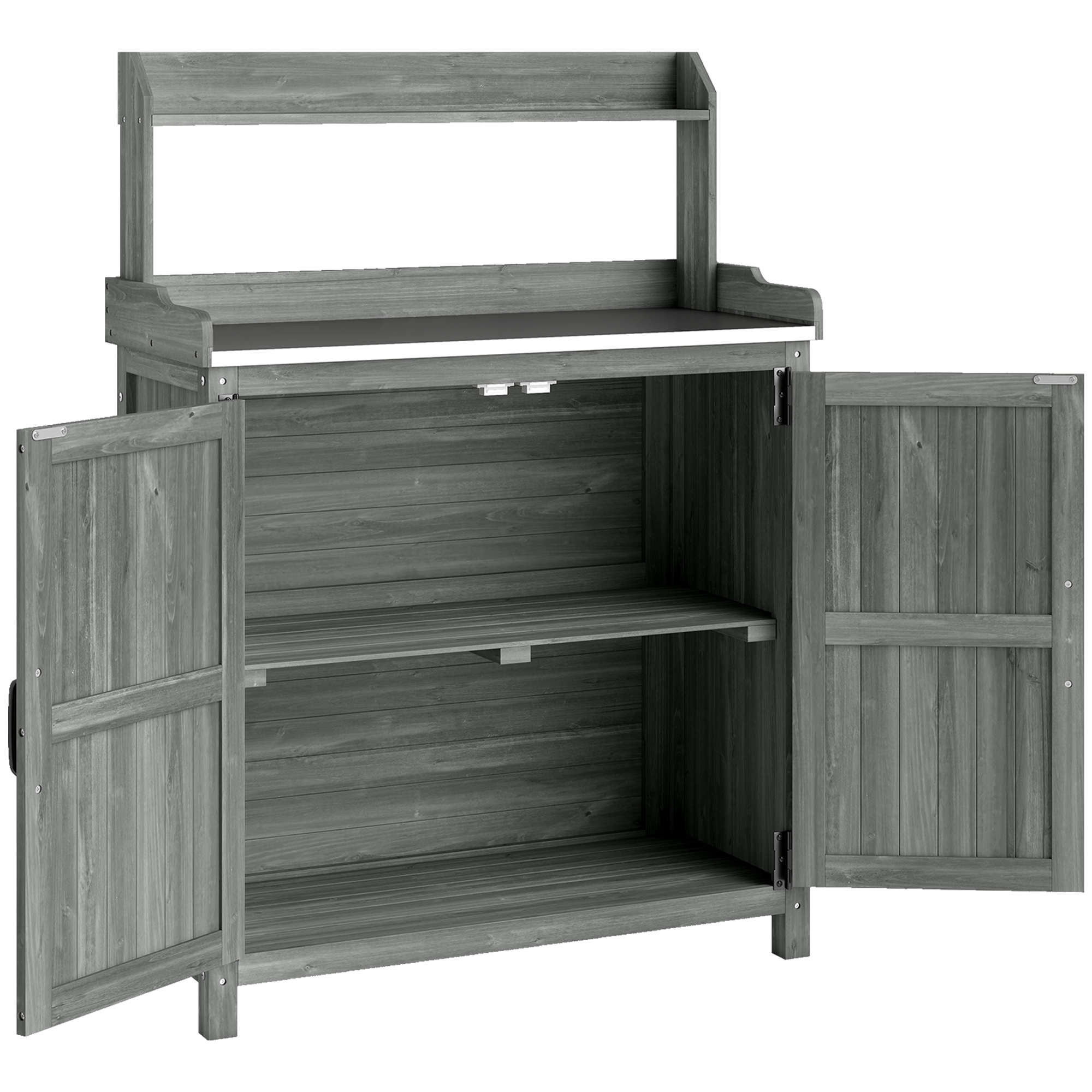 Norel Grey Fir Wood Potting Bench Table - 40cm