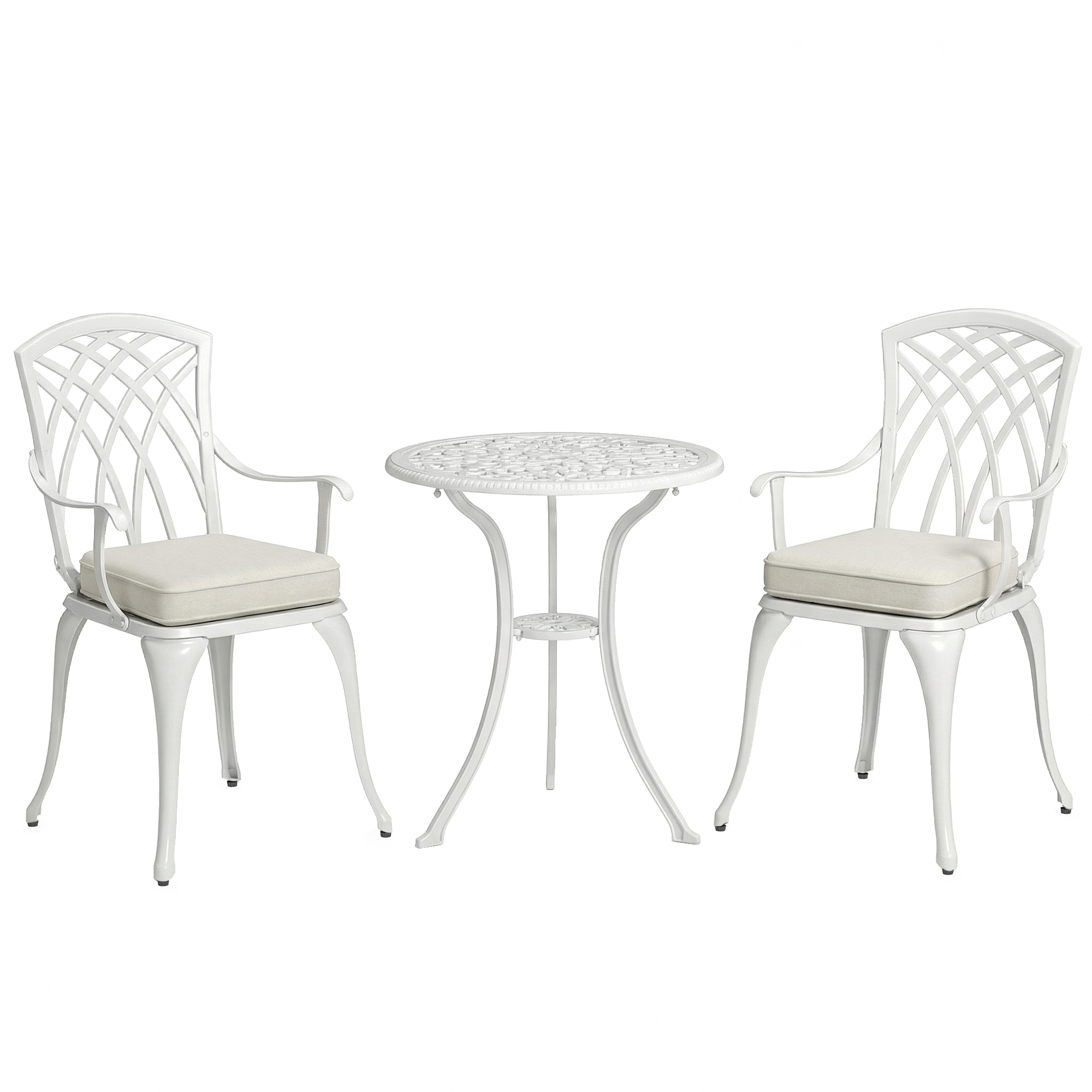 Luxheir White Aluminium Table and Chair Set - 60cm