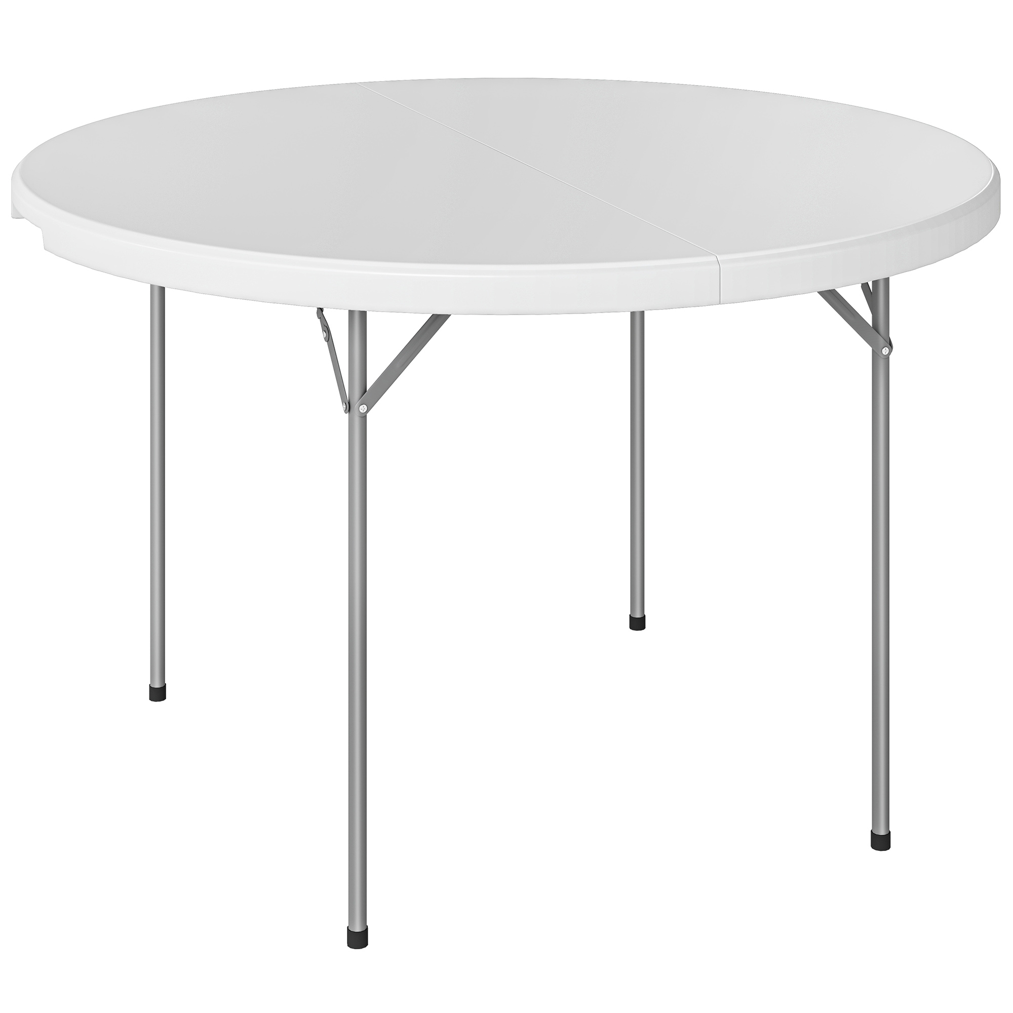 Ashar White Metal Folding Camping Table - 120cm
