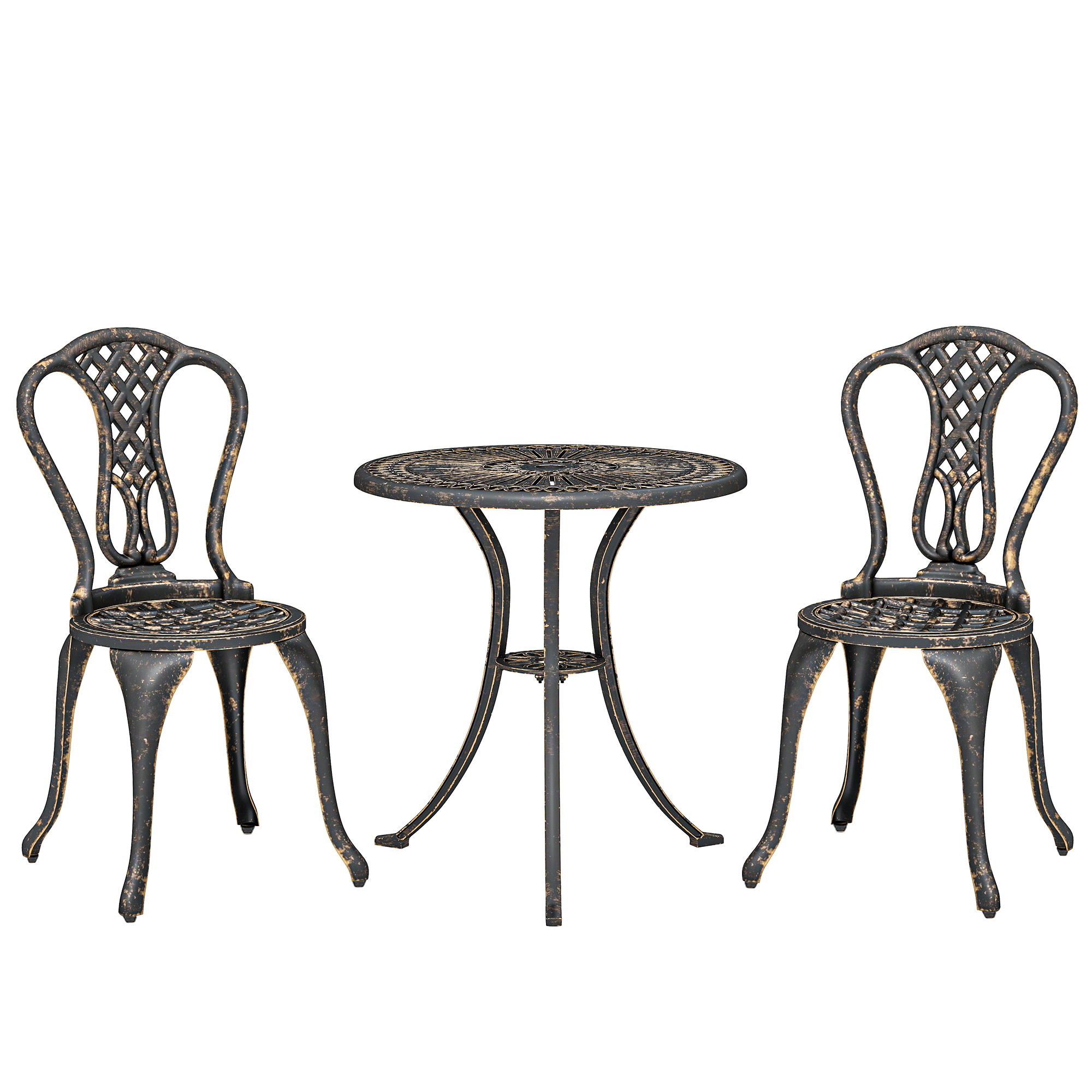 Ivecote Bronze Tone Aluminium Table and Chair Set - 48cm