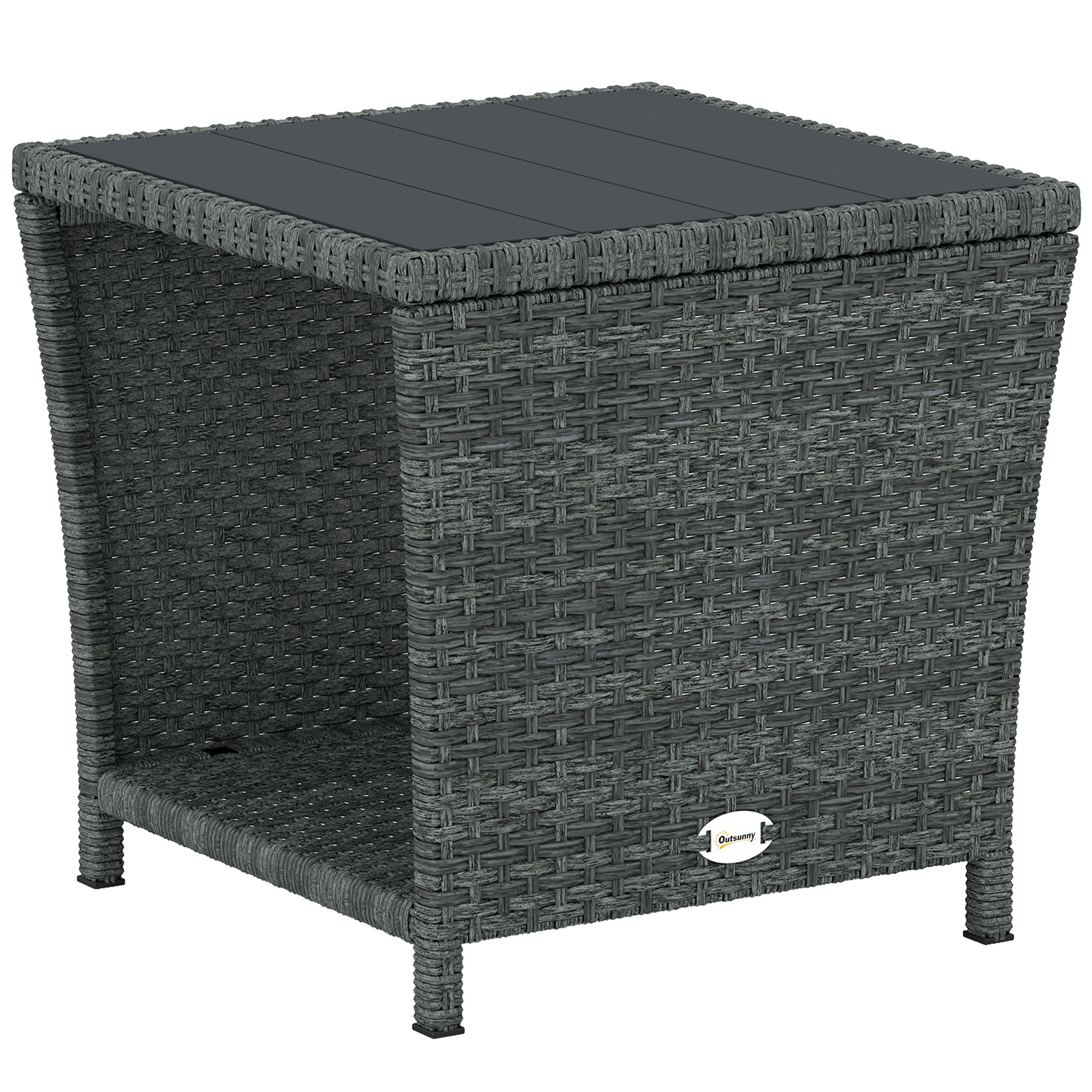 Glybury Grey PE Rattan Garden Coffee Table - 45cm