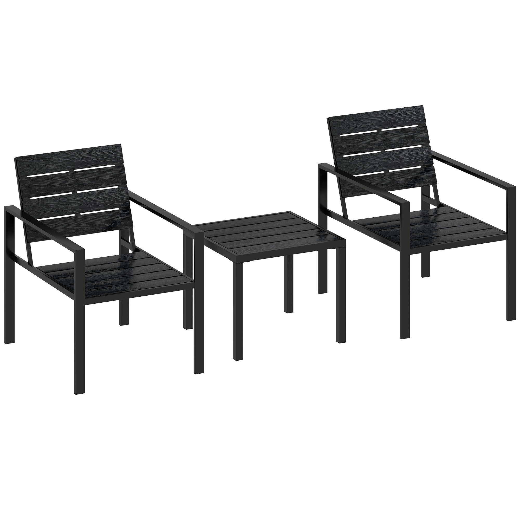 Cammere Black Metal Table and Chair Set - 55.5cm