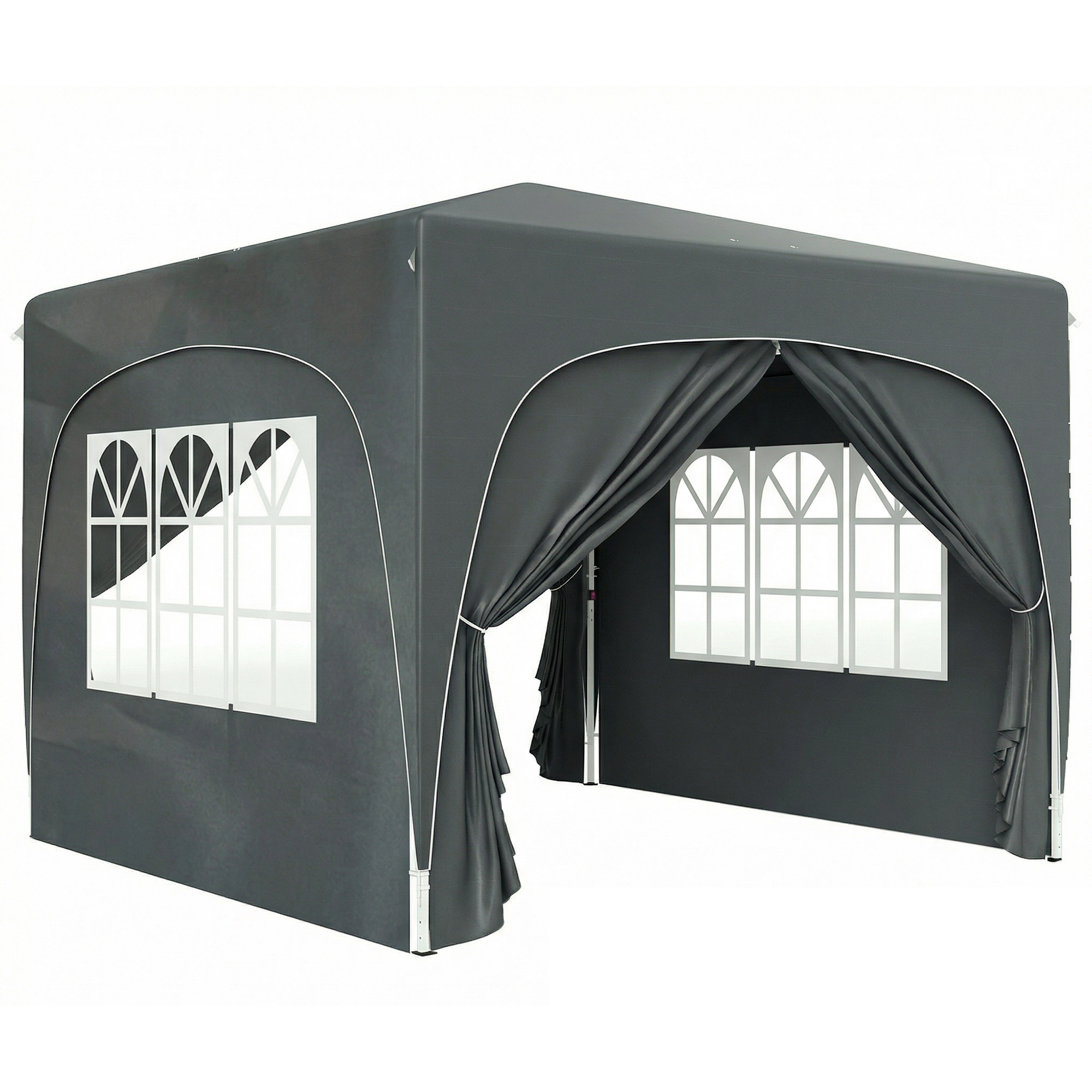 Dark Grey Metal 3x3m Pop - Up Gazebo Shelter - 300cm