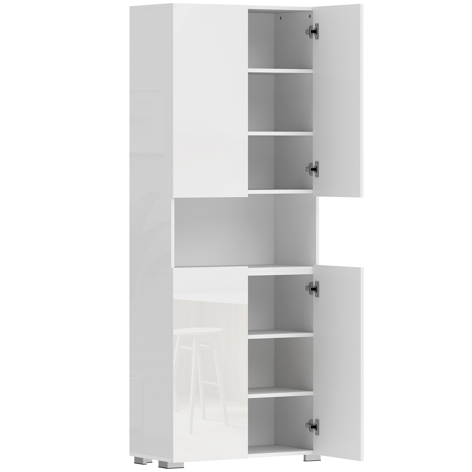 Oakdene White MDF Tall Kitchen Cupboard - 68cm