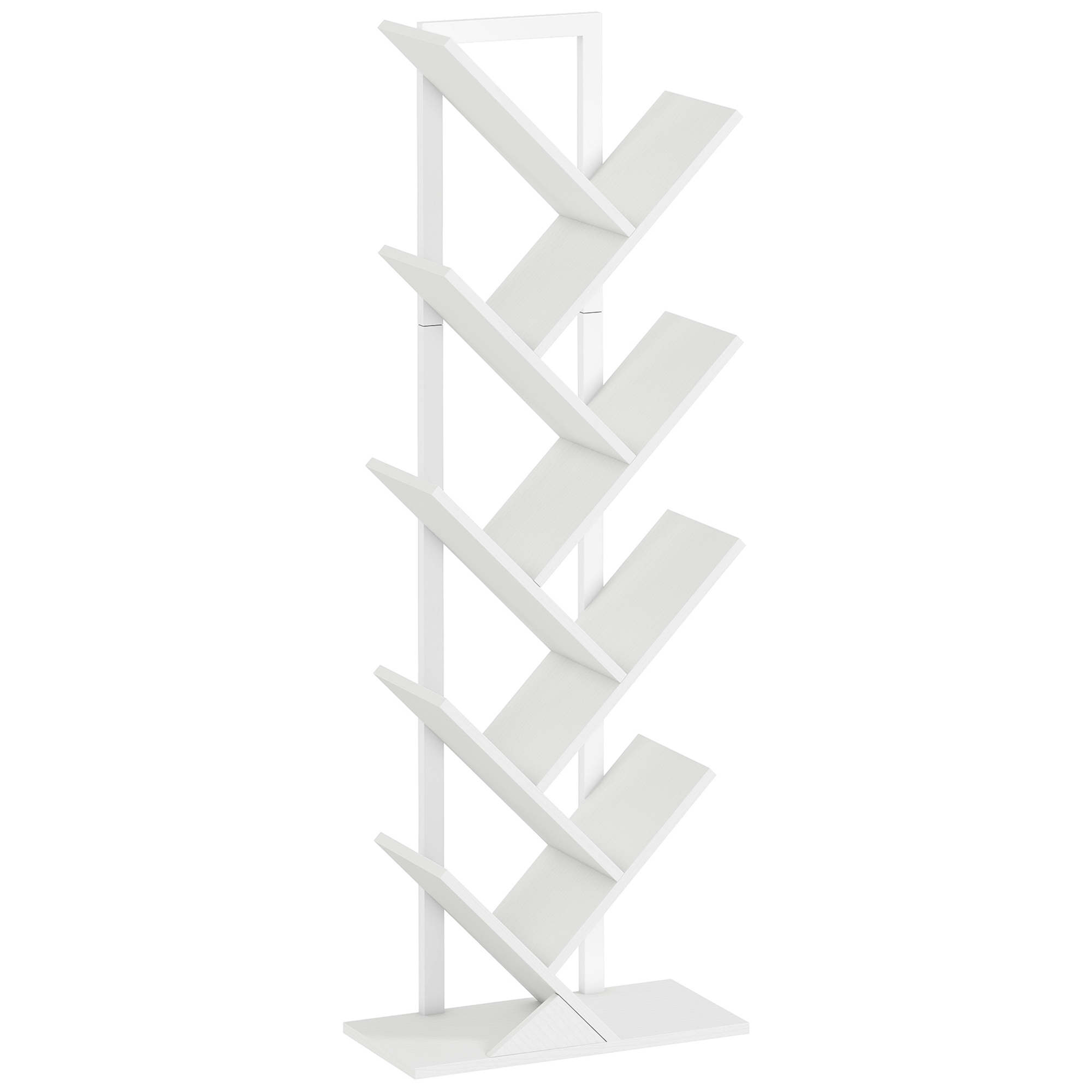 Marcour White Particle Board 9 Tier Bookcase - 50cm