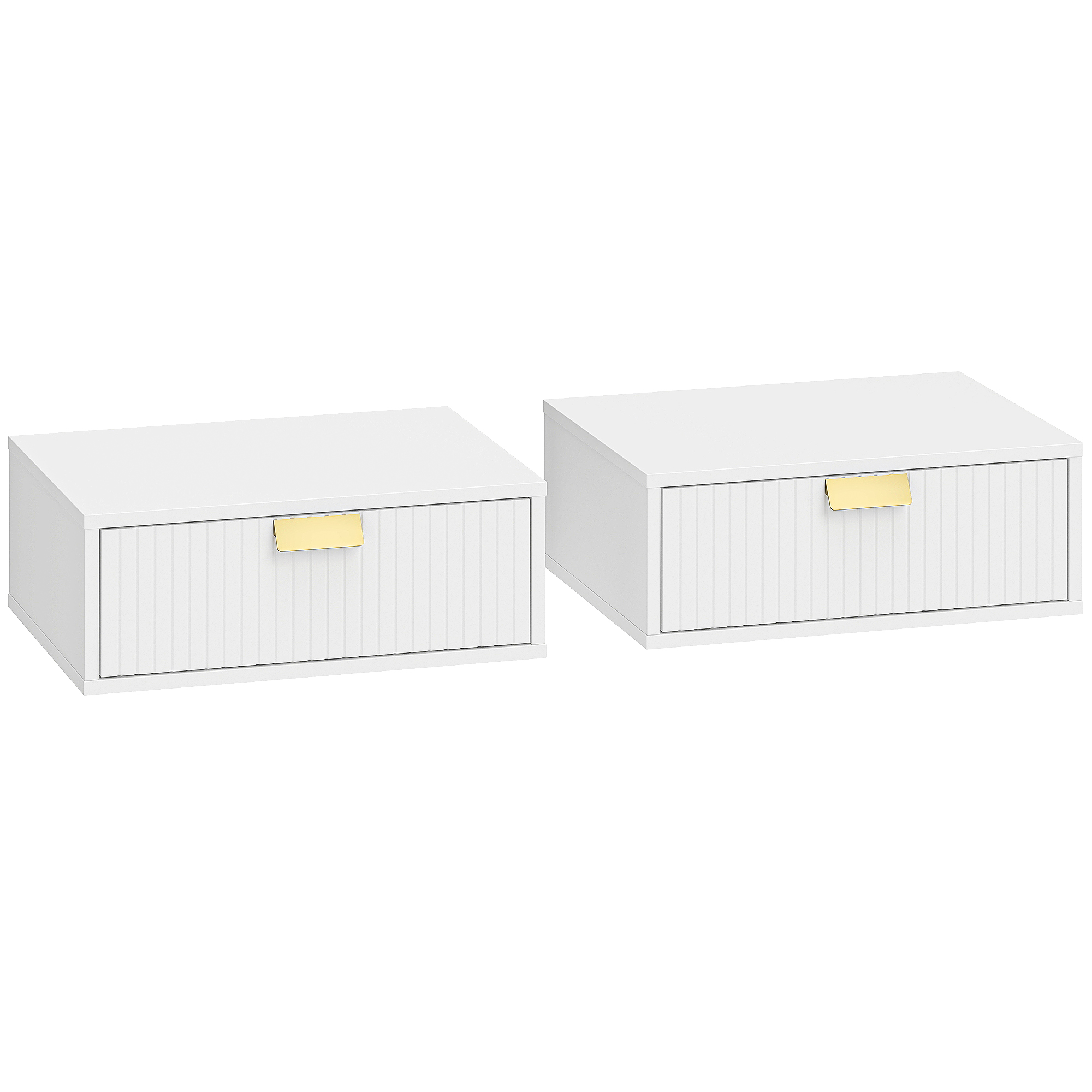 Oakwood White Bedside Table Set of 2 - 40cm