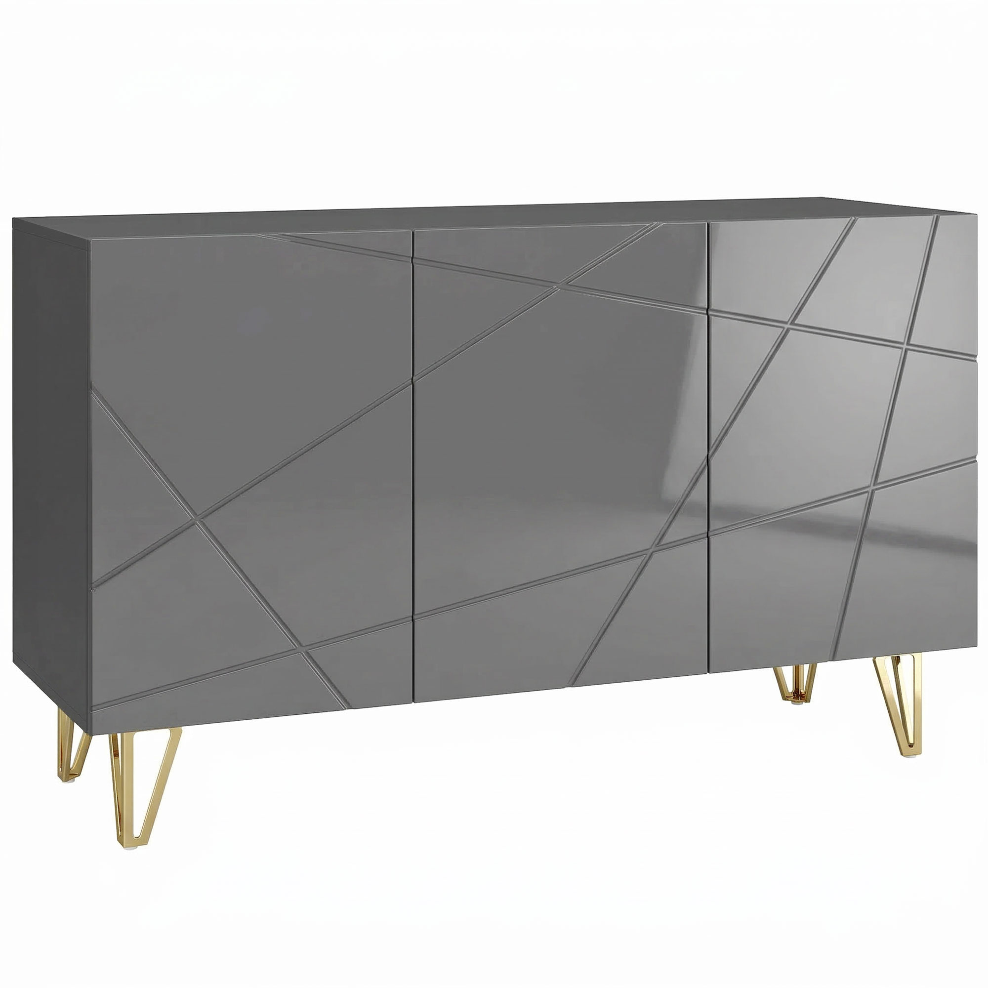 Yorcote Grey Sideboard with Hairpin Legs - 120cm