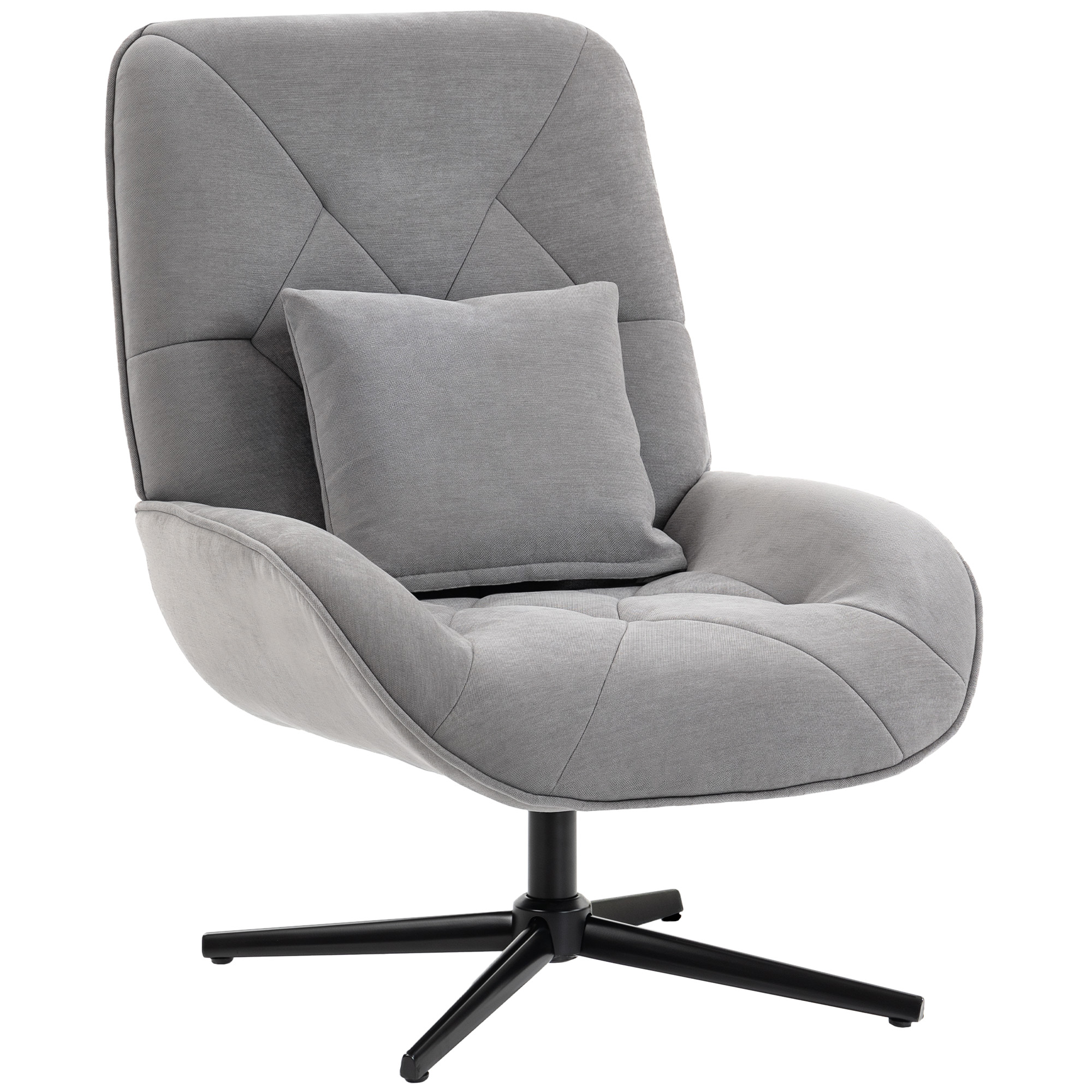 Dorcote Chenille Swivel Chair - Light Grey