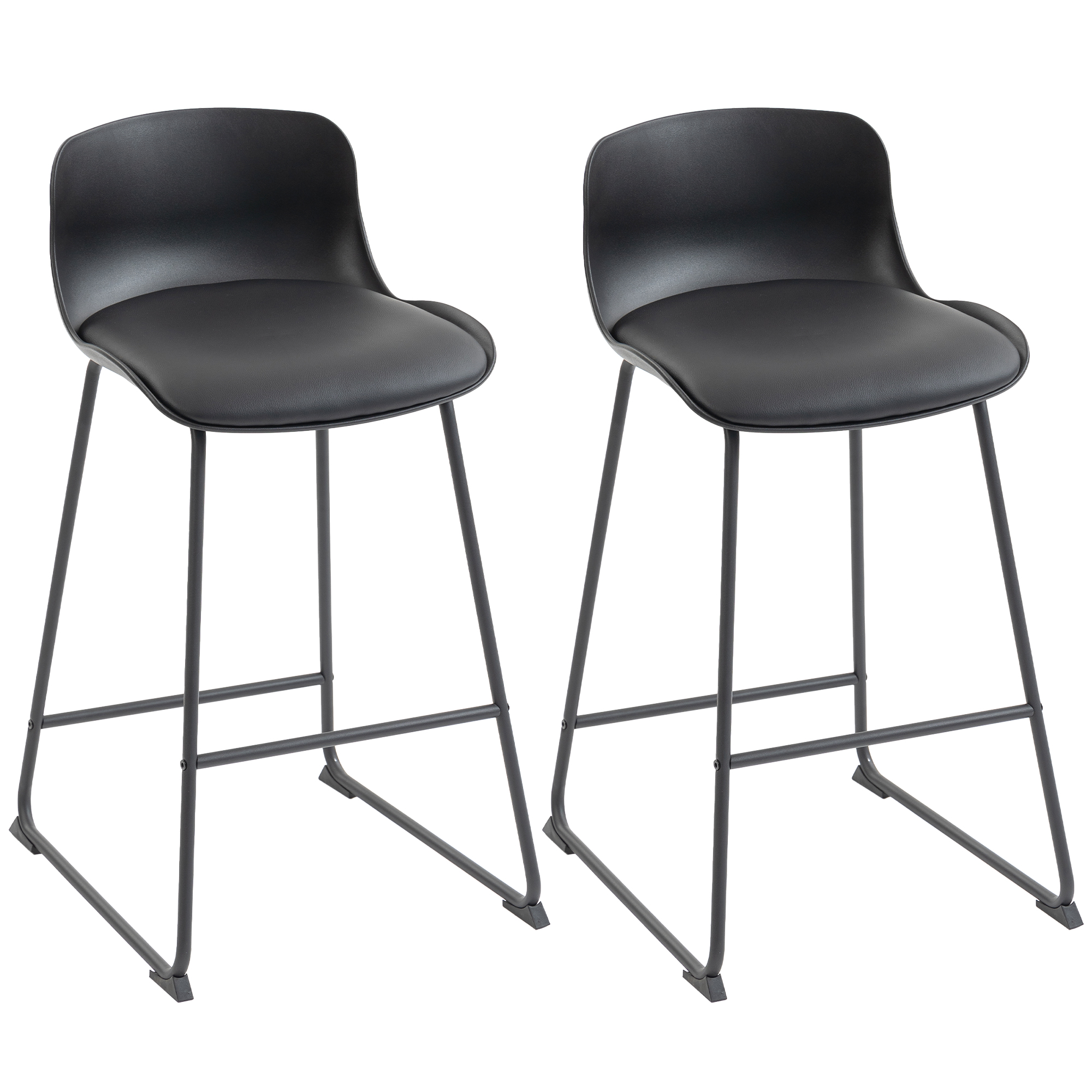 Greena Black Metal Bar Stool Set of 2 - 46cm