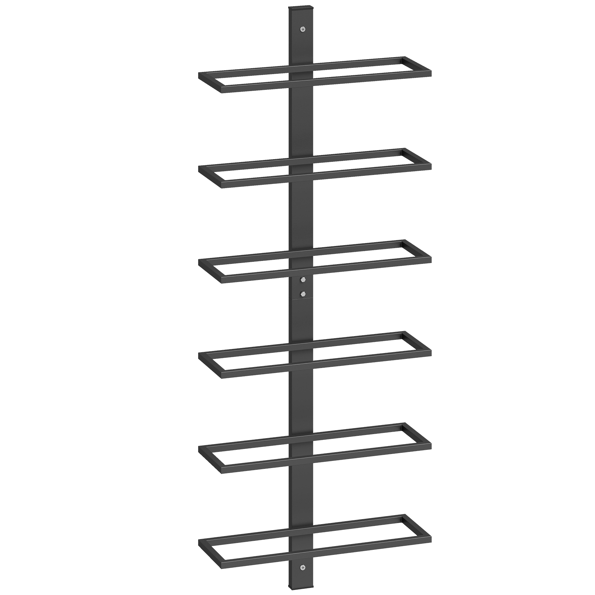 Wexmoor Black Steel Wine Cabinet 6 Tier - 27cm