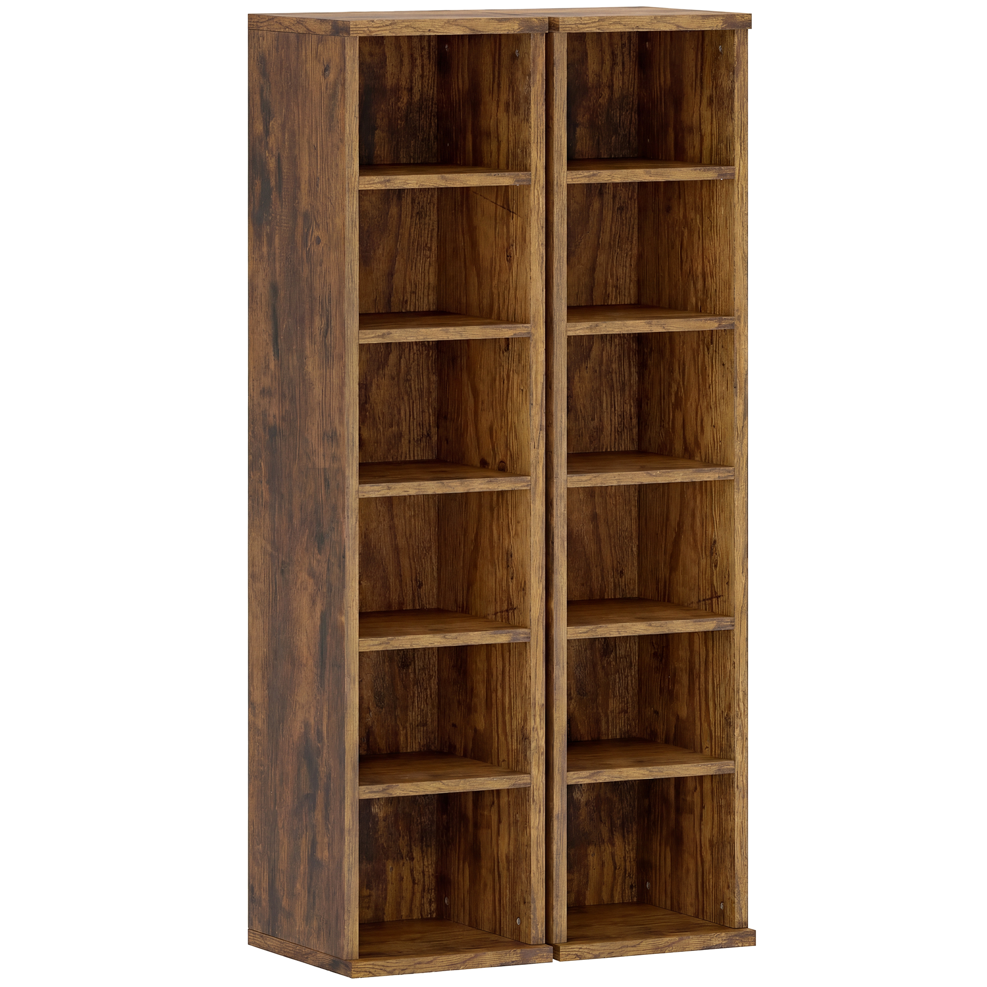 Winheir Rustic Brown Particle Board Bookcase Set of 2 - 21cm