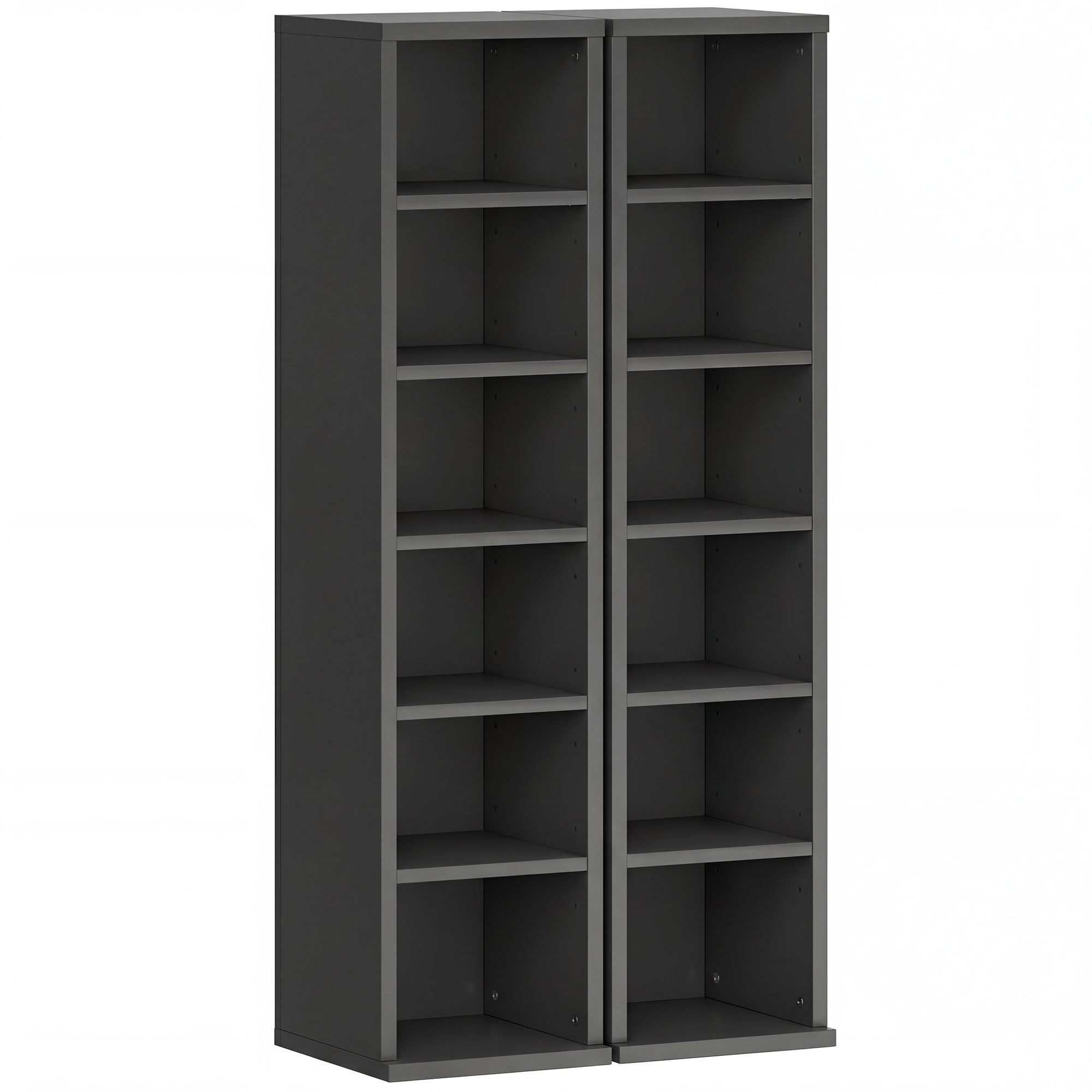 Winheir Black Particle Board Bookcase Set of 2 - 21cm