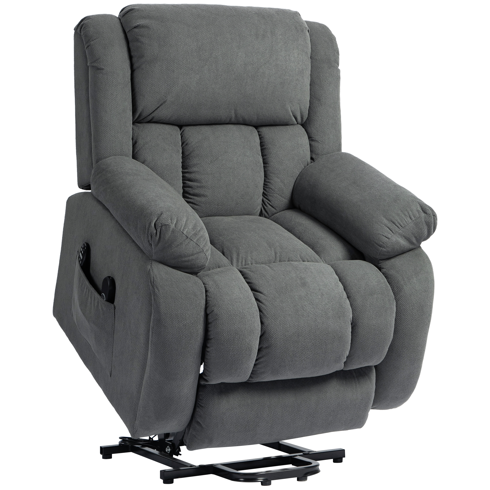 Dorford Velvet Recliner Armchair Massage and Heat - Grey