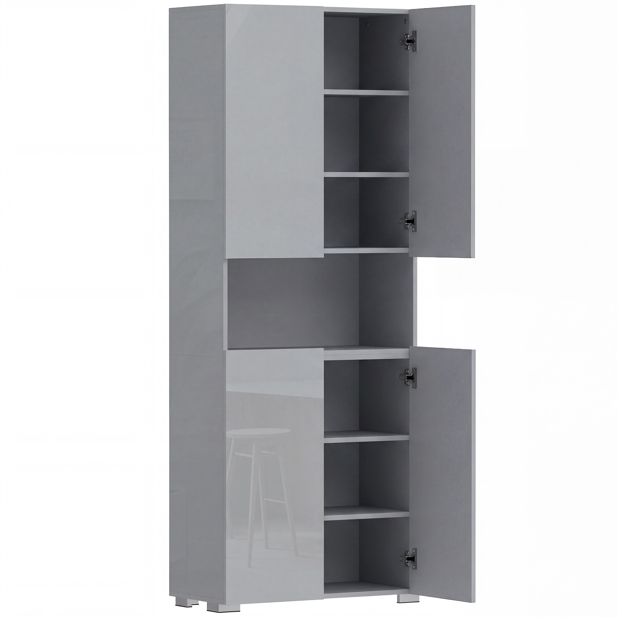 Oakdene Grey MDF Tall Kitchen Cupboard - 68cm