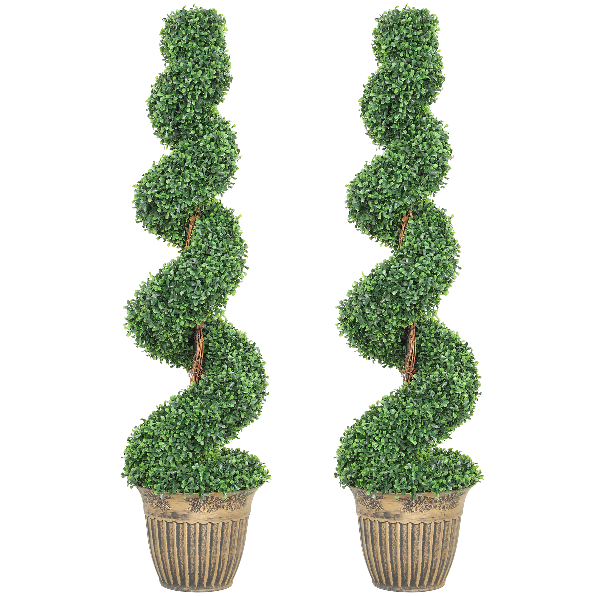 Norridg Green Steel Spiral Artificial Plant Set of 2 - 120cm