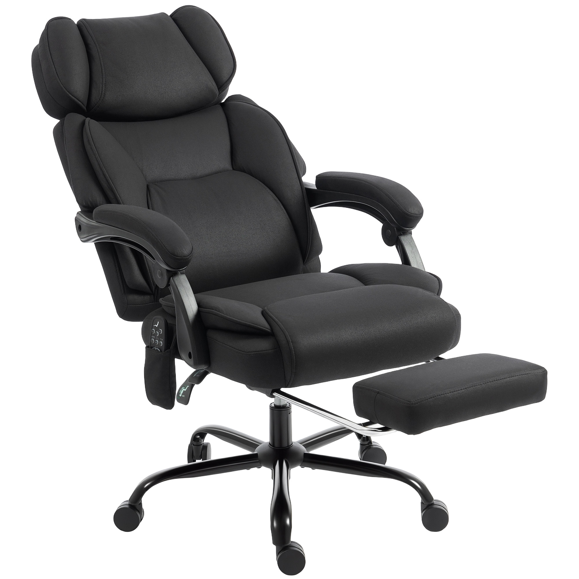 Foxant Black Steel Vibration Reclining Massage Office Chair - 70cm