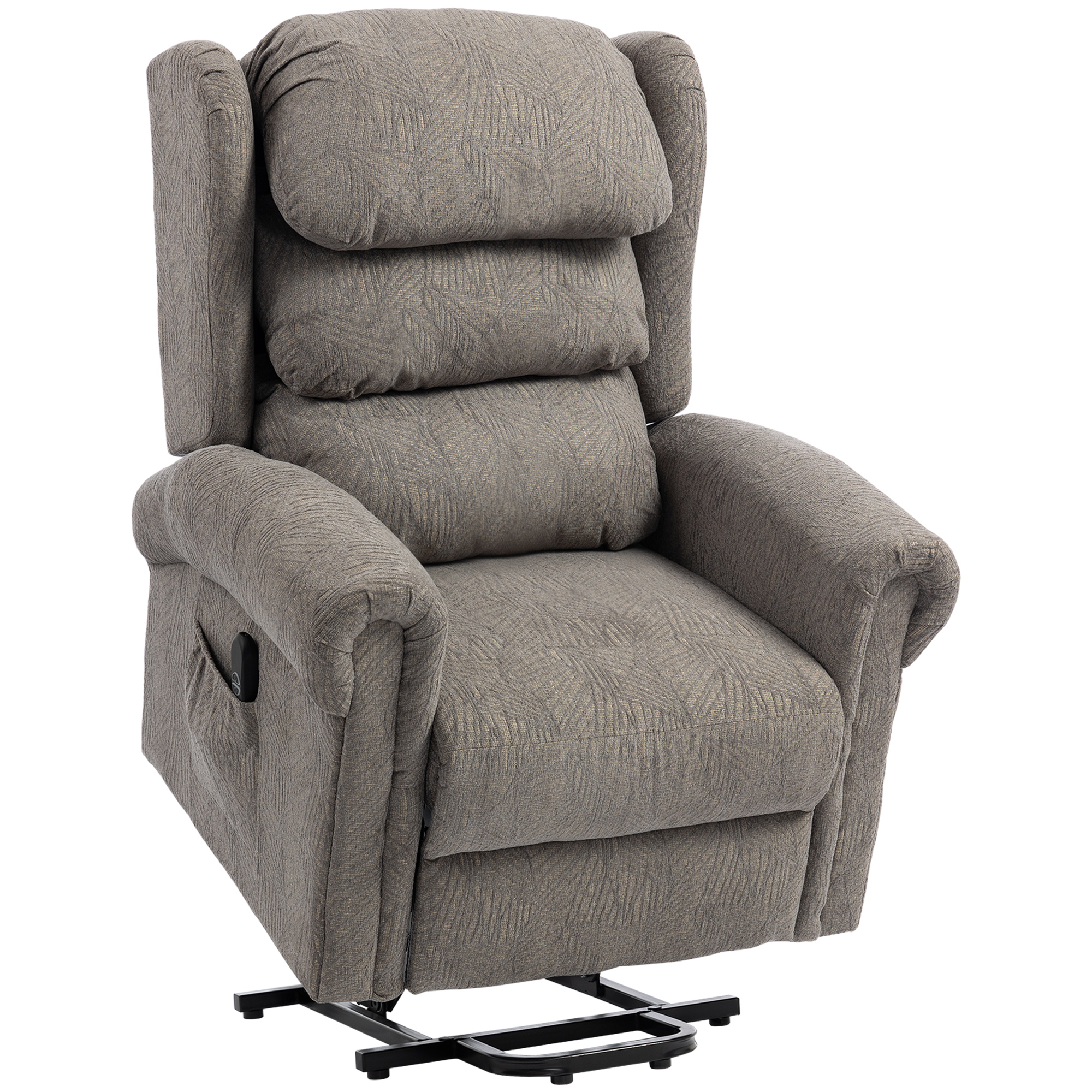 Kenthor Velvet Power Lift Recliner Armchair - Dark Grey