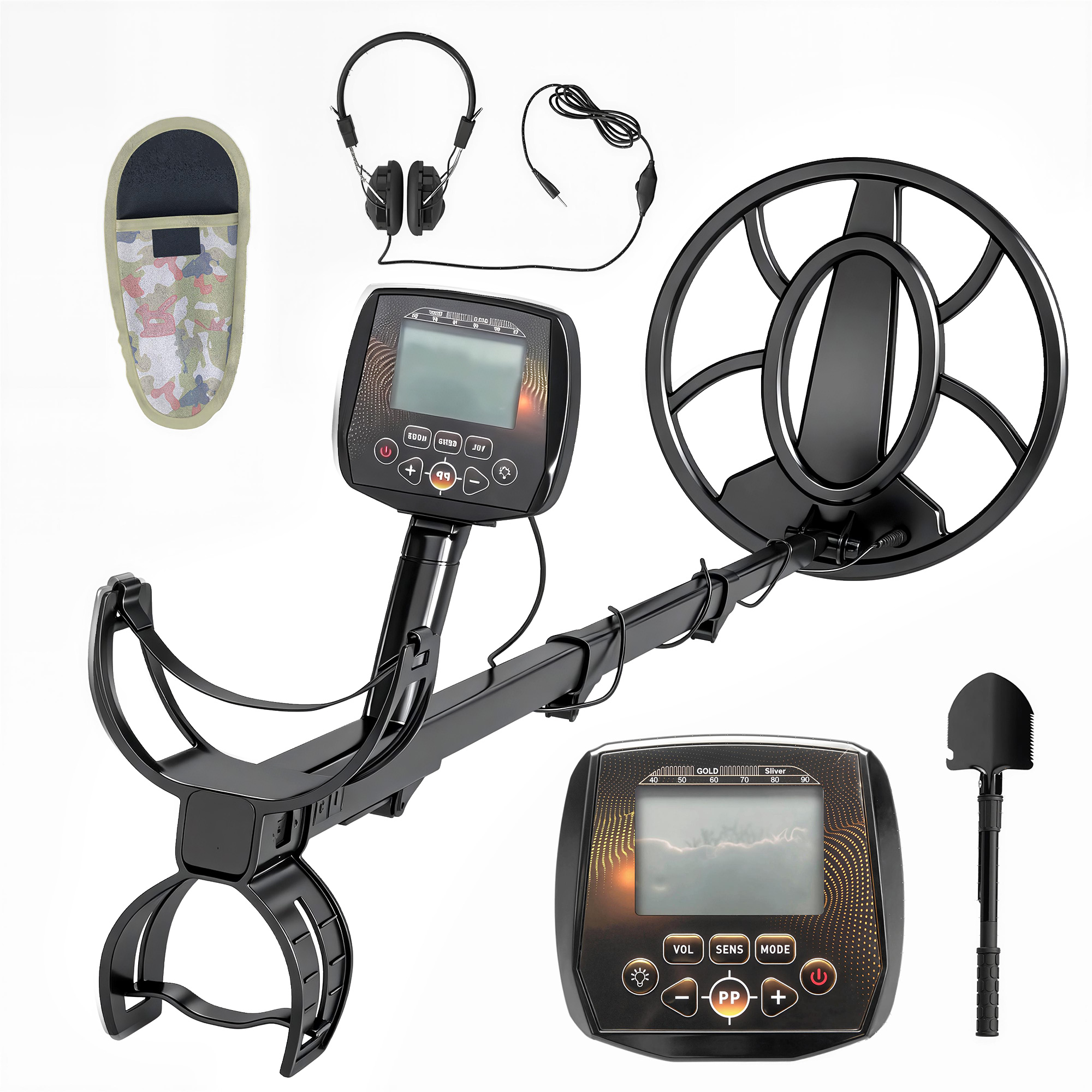 Belia Black Aluminium Waterproof Metal Detector - 18cm