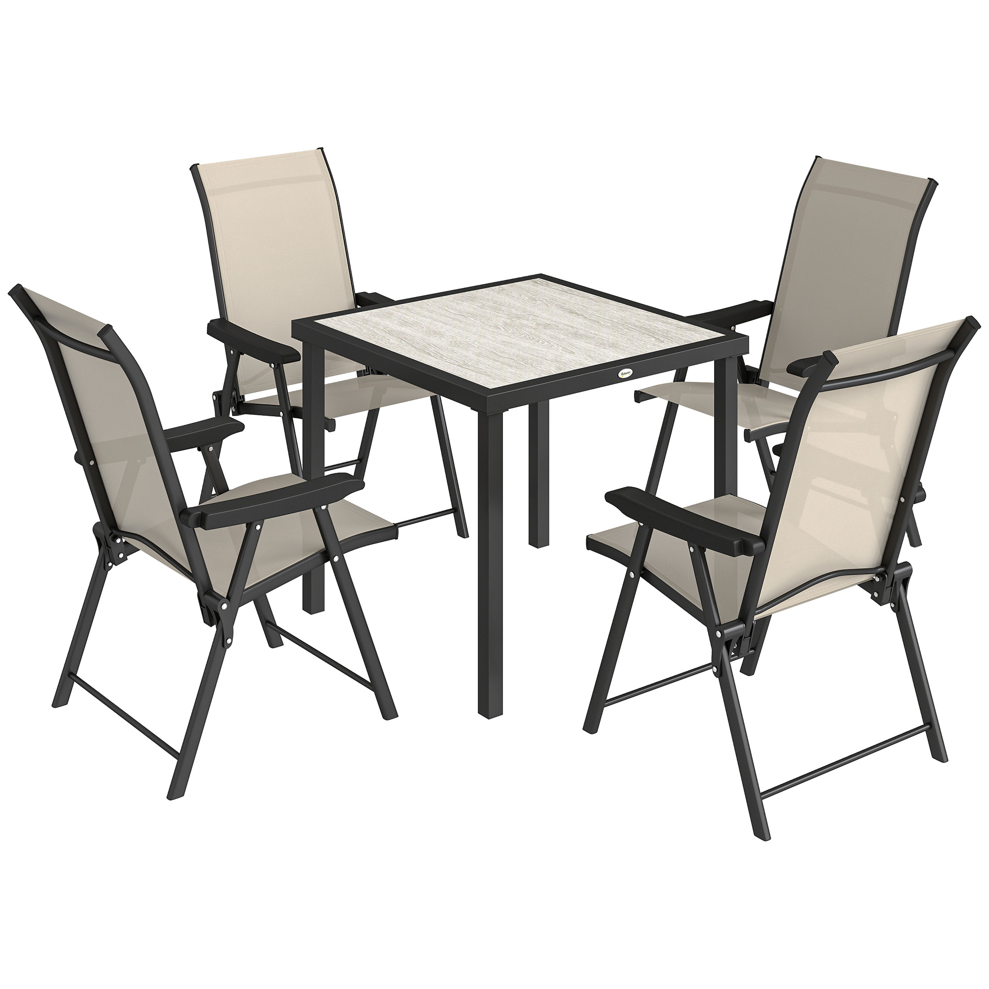 Winwold Brown Fabric Dining Set with Square Table - 80cm