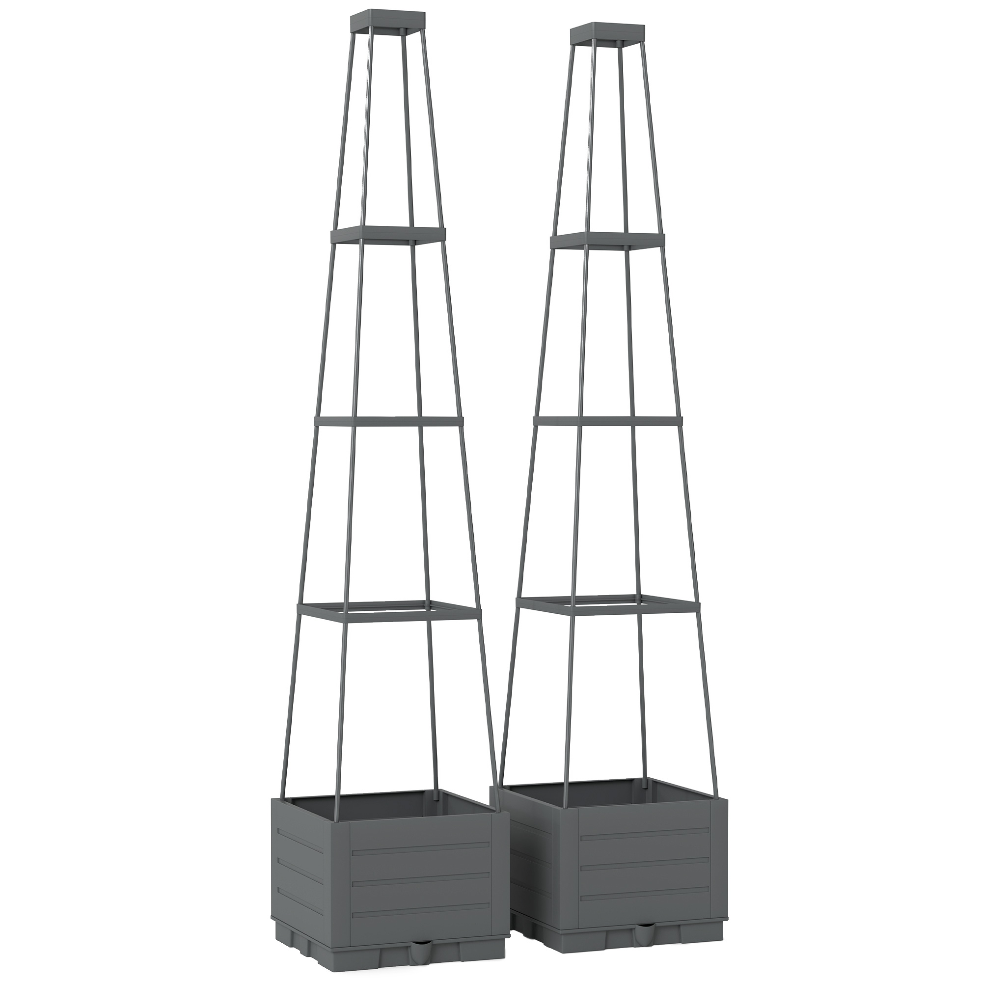 Wexero Grey PP Raised Planter 2 Pack - 28cm