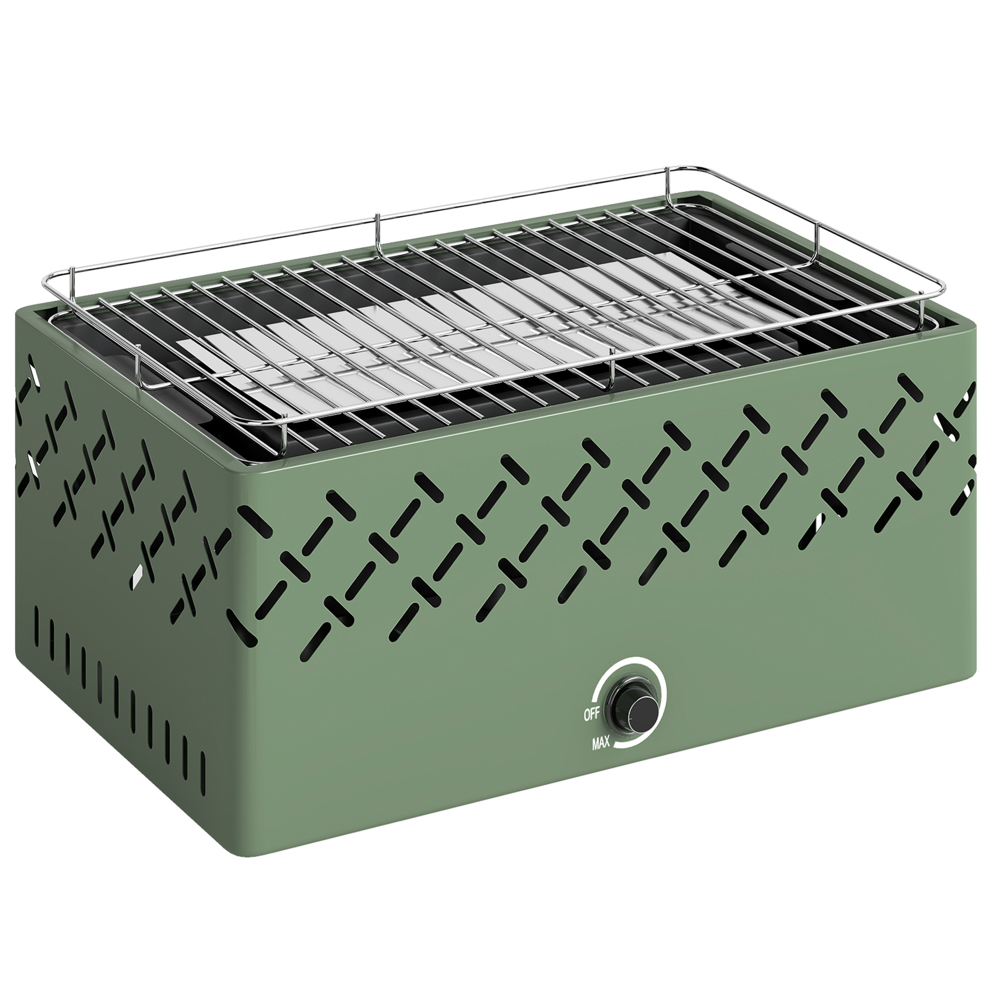 Eldant Light Green Metal Barbecue Grill with Built - in Fan - 45.5cm