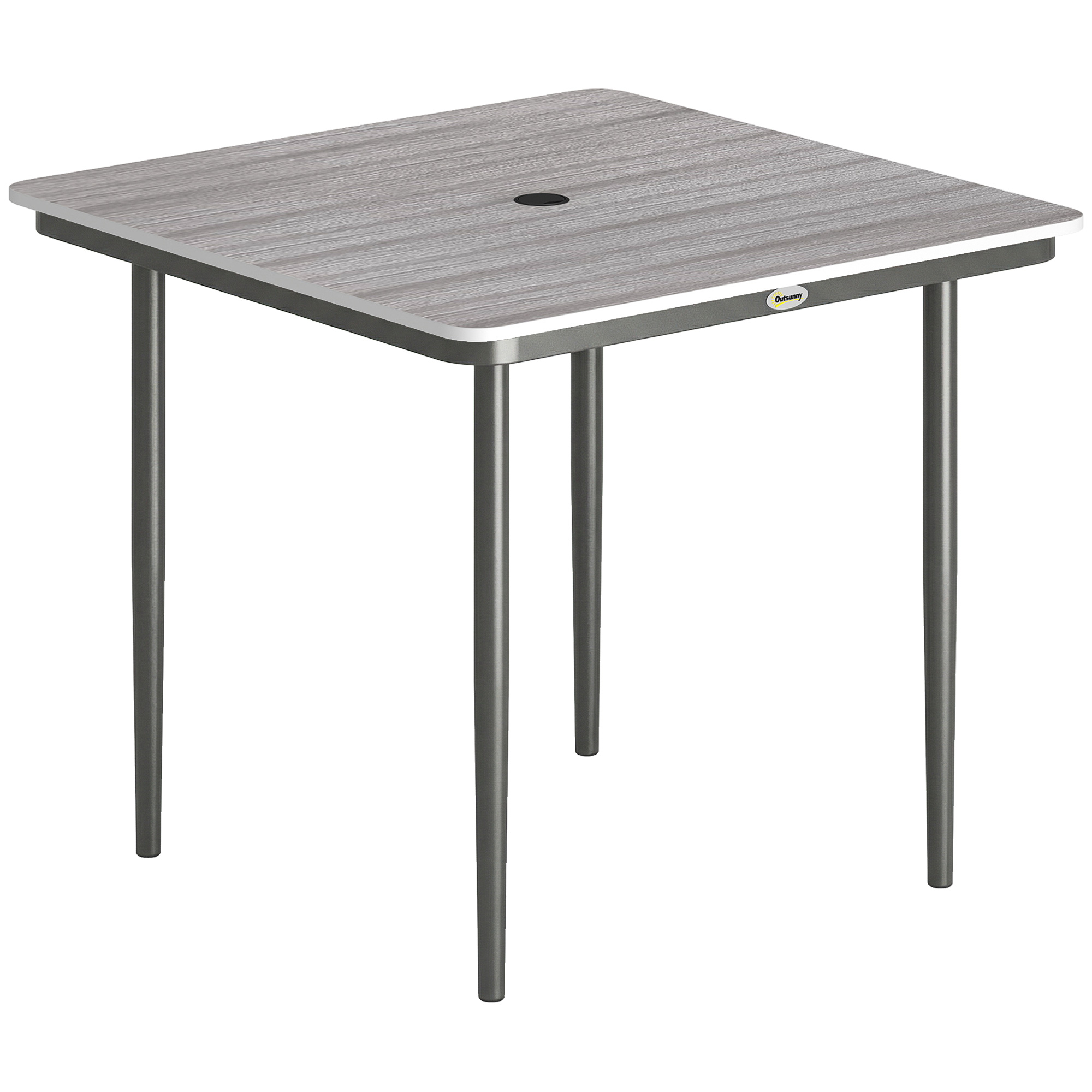 Faicote Light Grey Metal Dining Table - 85cm