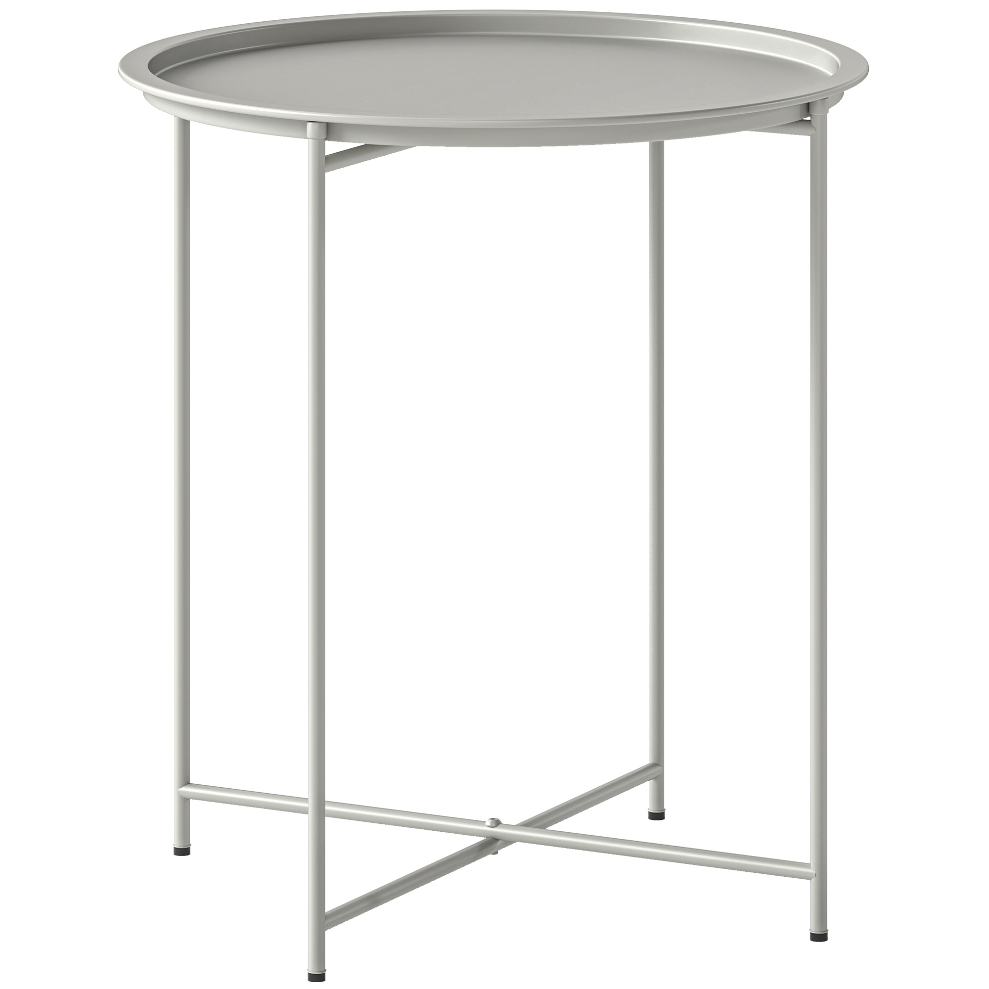 Iveton White Steel Table - 46cm