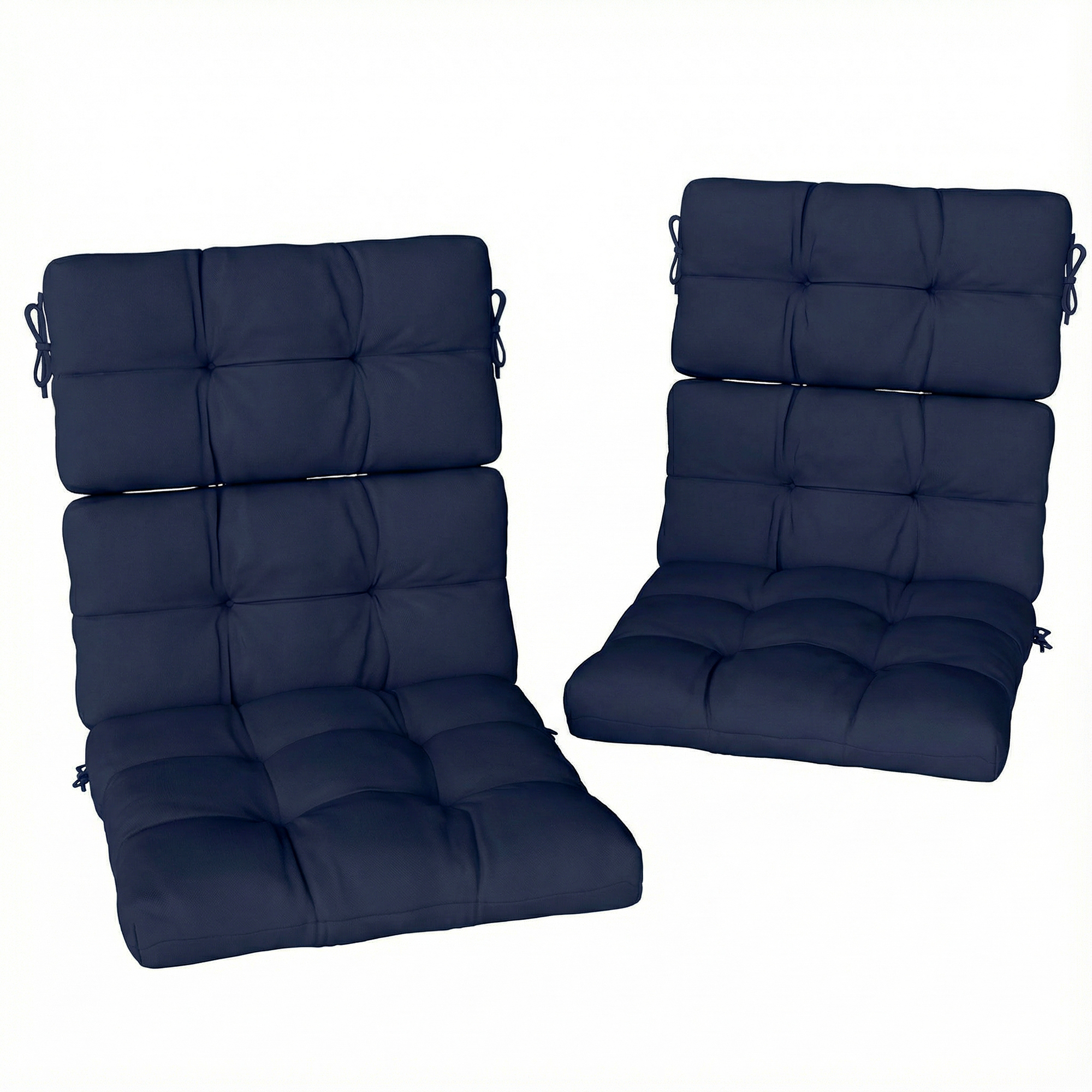 Normore Dark Blue Polyester Chair Seat Cushion Set of 2 - 56cm
