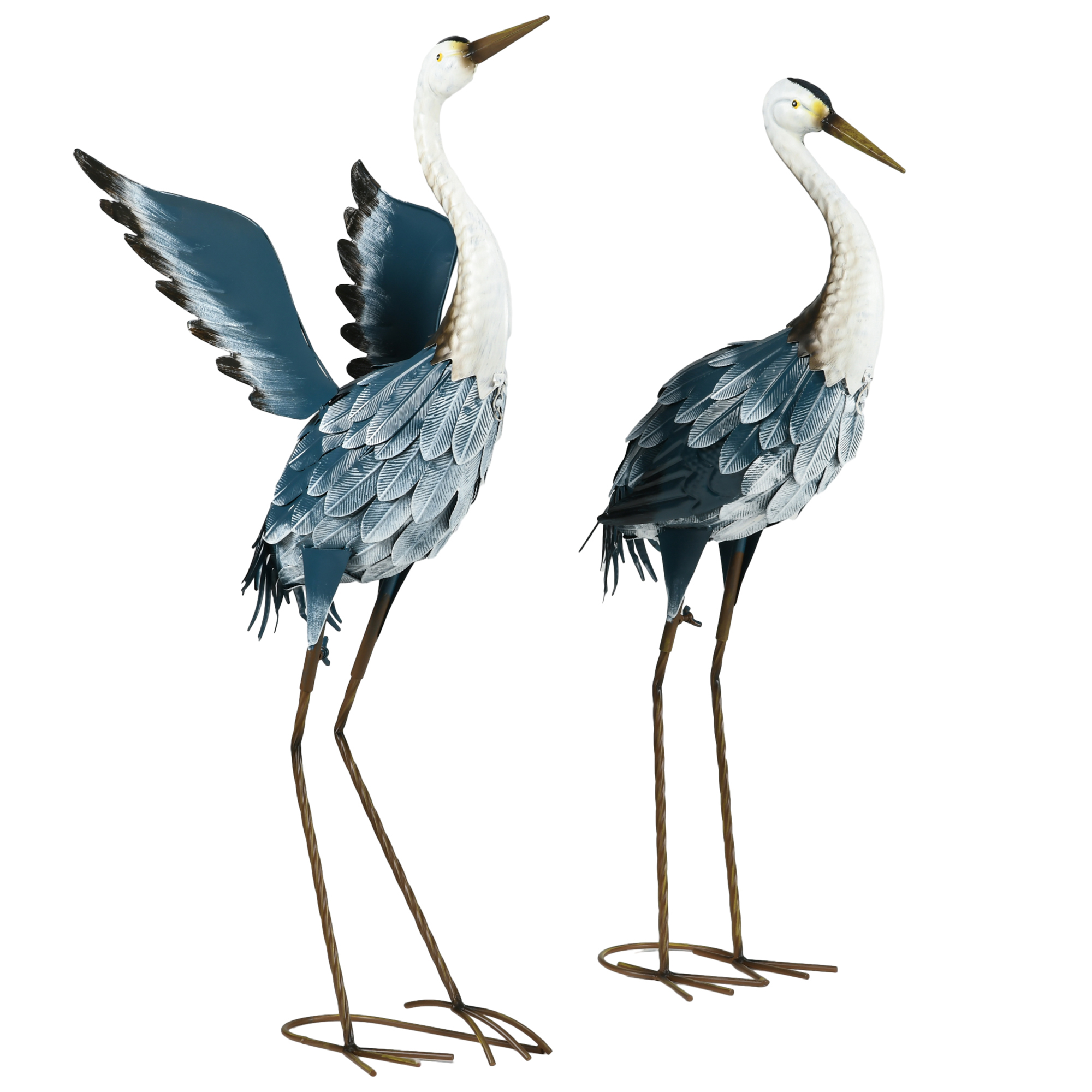 Staheir Blue Steel Heron Statue - 31cm