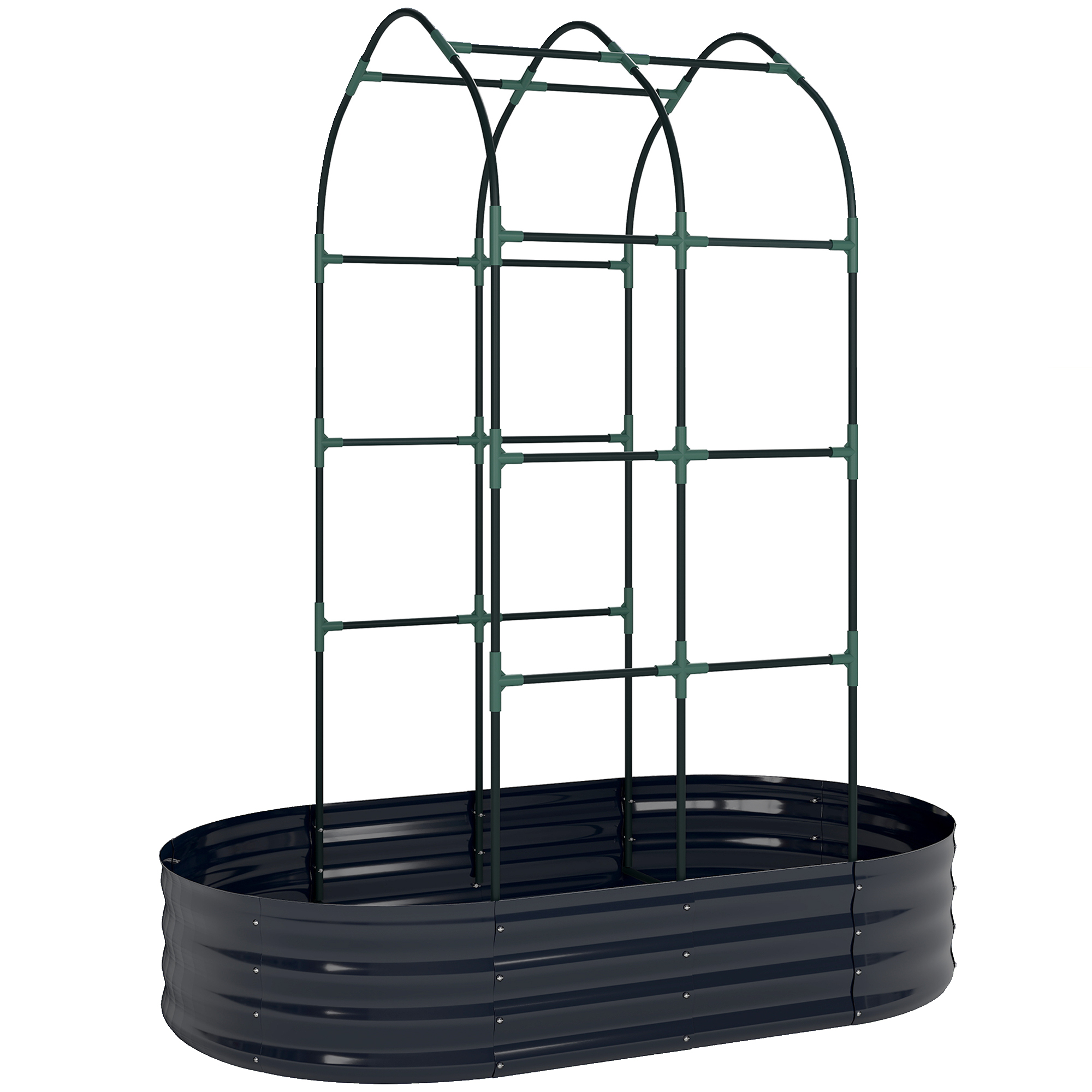 Elmheir Dark Grey Metal Planter - 90cm