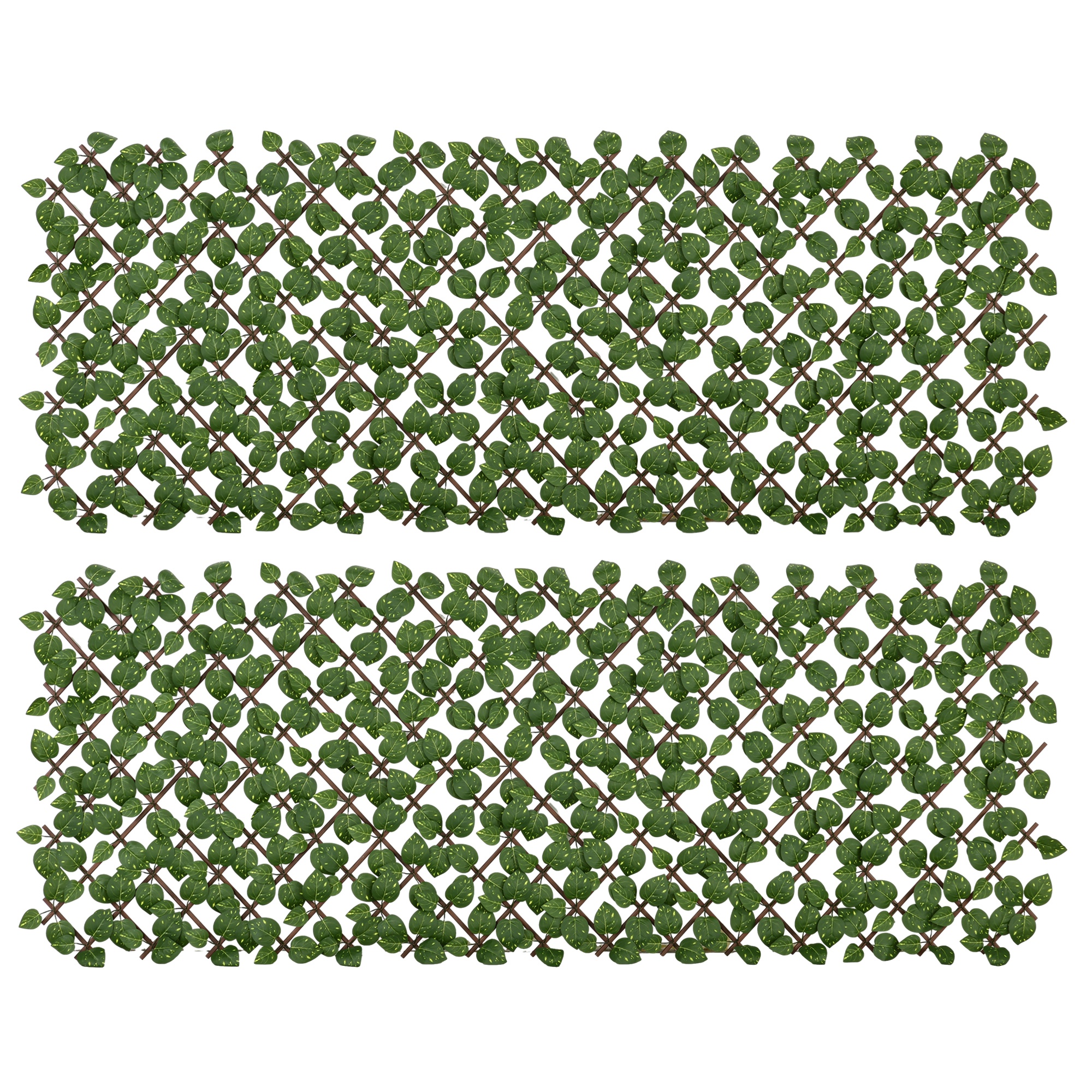 Valar Green Fabric Artificial Trellis Fences Set of 2 - 100cm