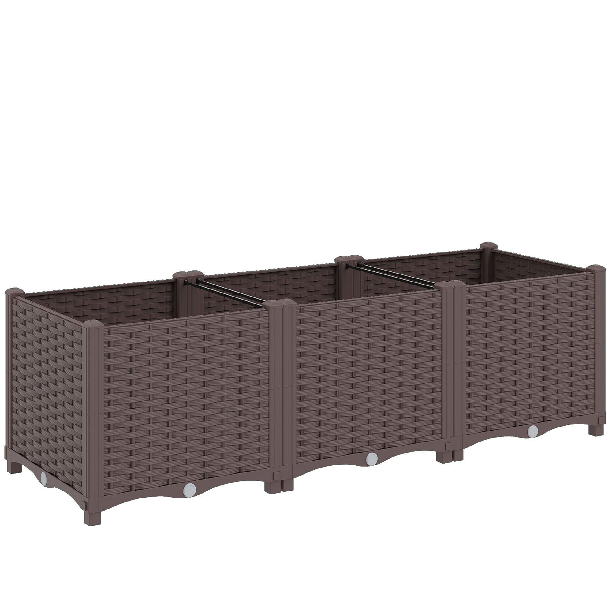 Briglen Brown PP Raised Garden Bed with Legs Planter - 40cm