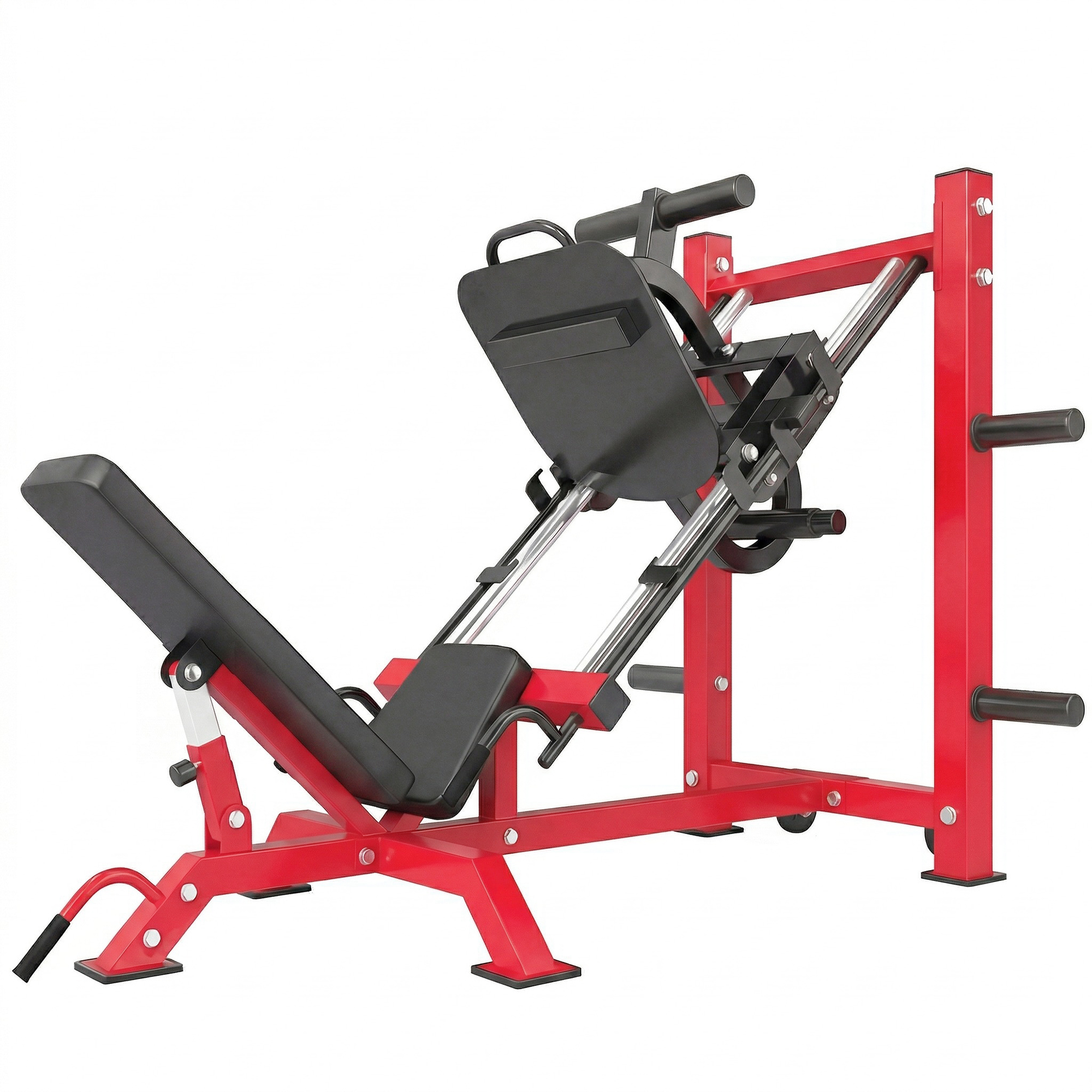 Greona Red Steel Leg Press Machine with Wheels and Calf Block - 120cm