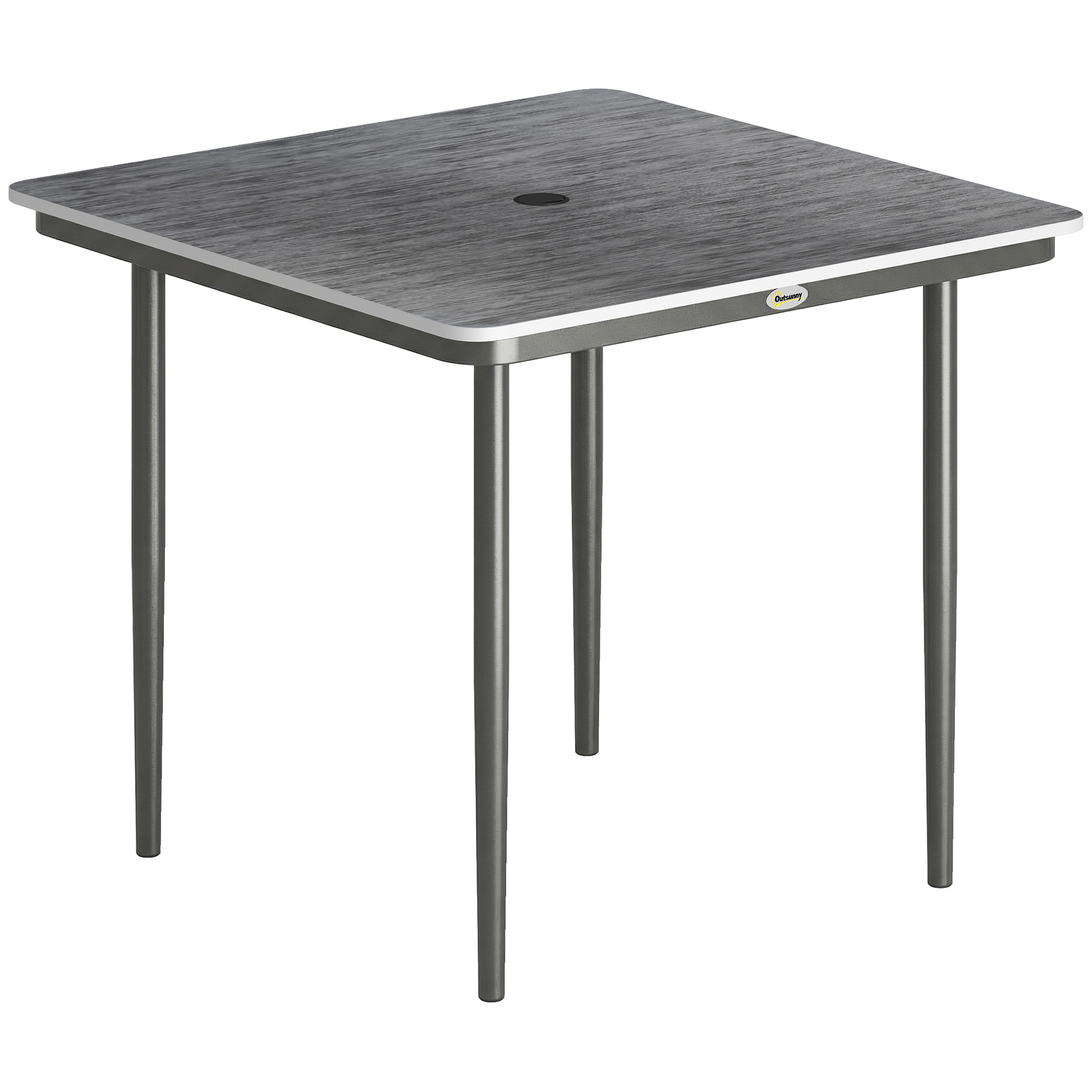 Faicote Dark Grey Metal Dining Table - 85cm