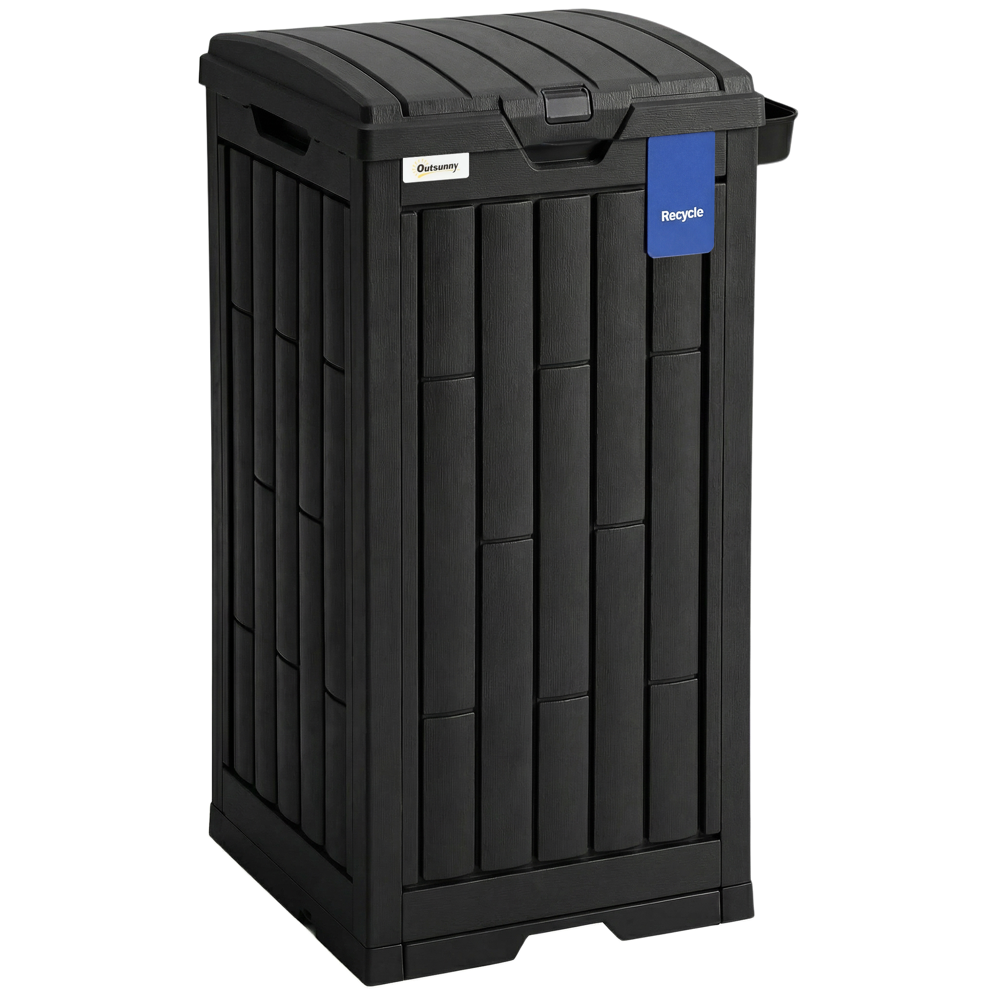 Foxia Black PP Waste Trash Bin - 41cm