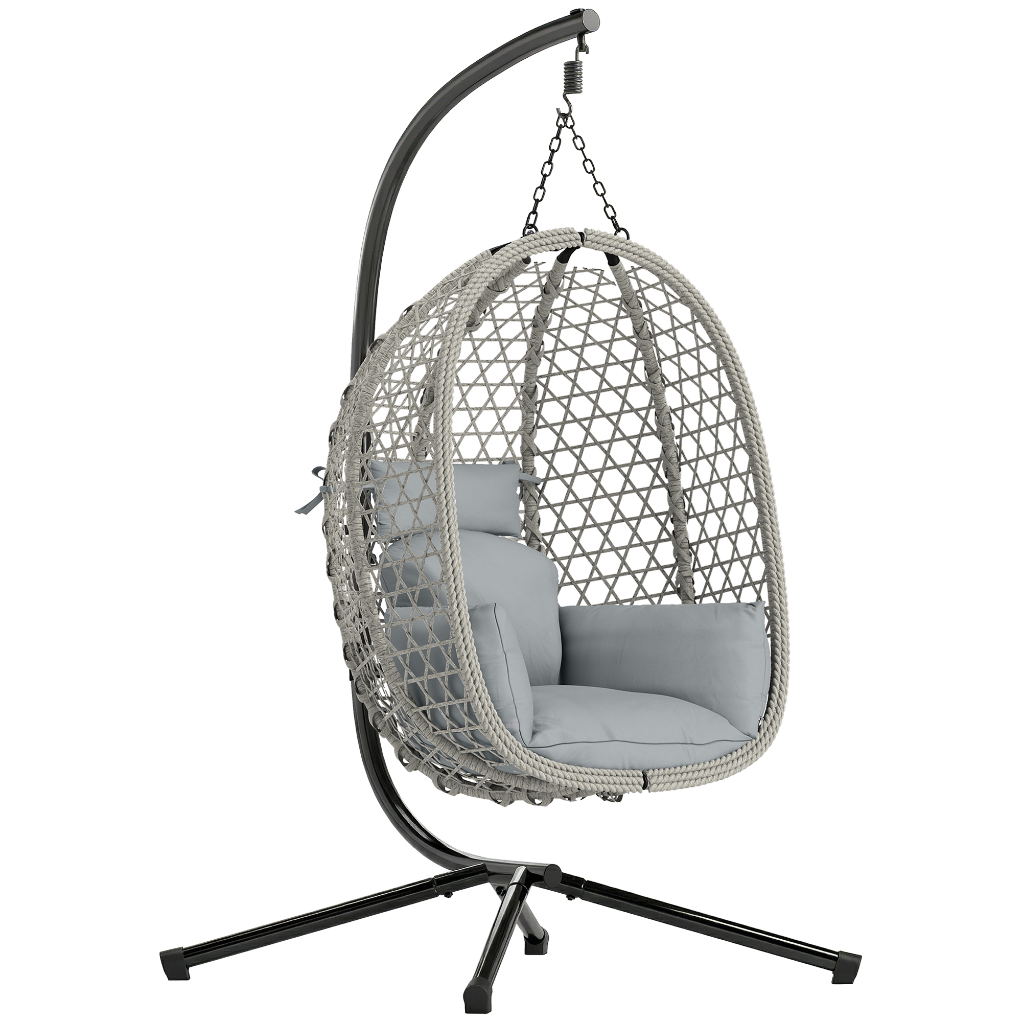 Yorcarr Light Grey PE Rattan Hammock Swing Chair - 105cm