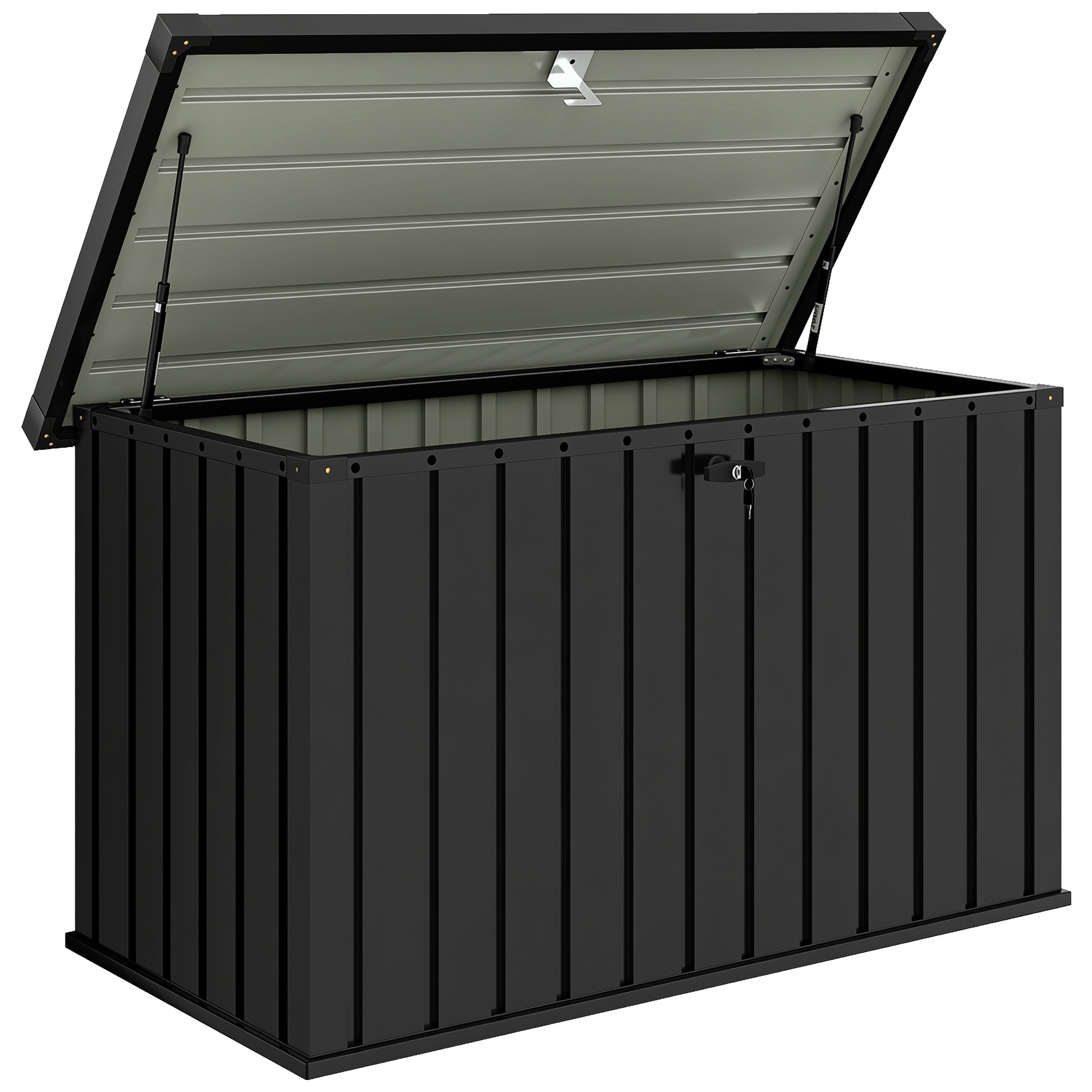 Black Steel Storage Box - 124cm