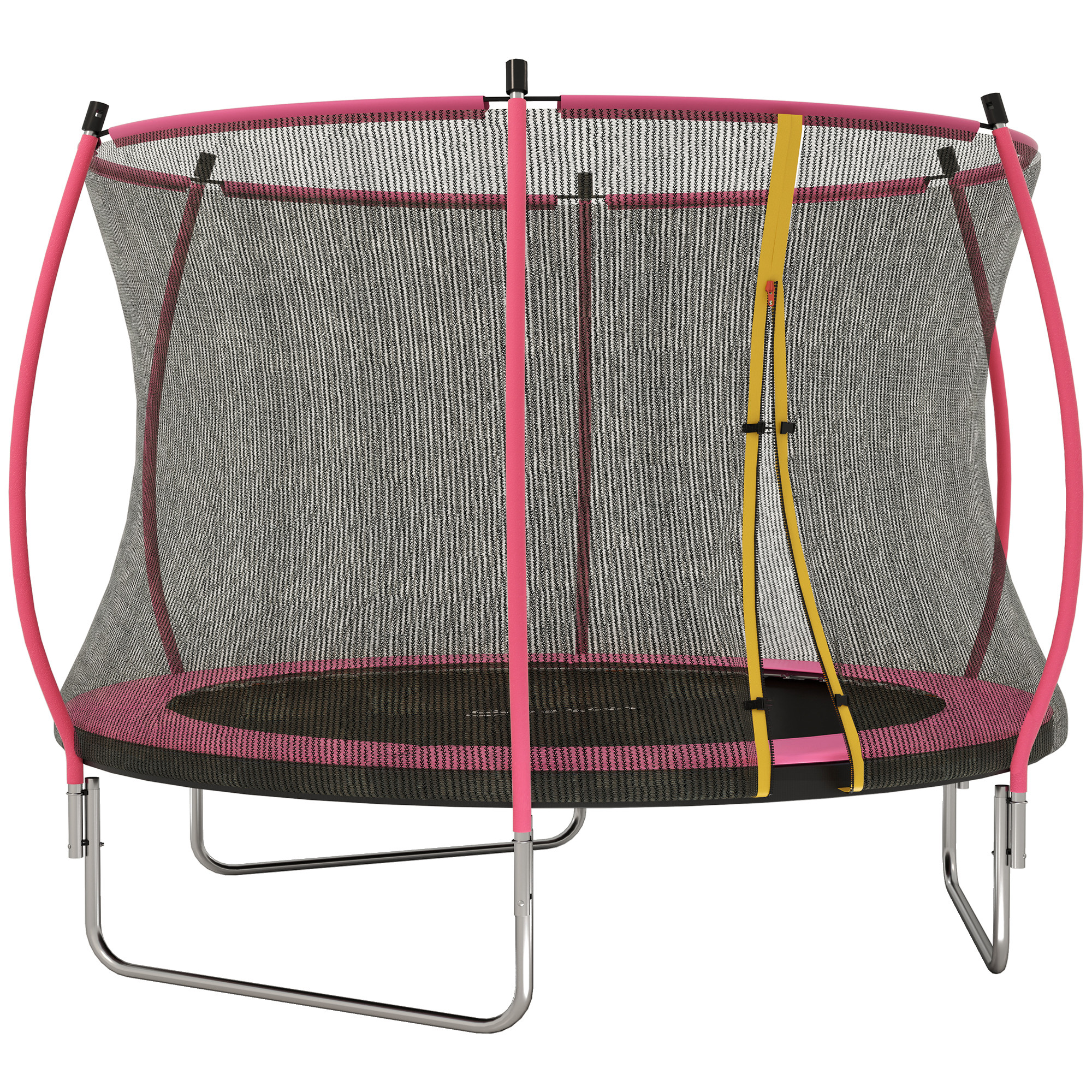 Marcrof Pink Steel Trampoline with Enclosure Net - 240cm
