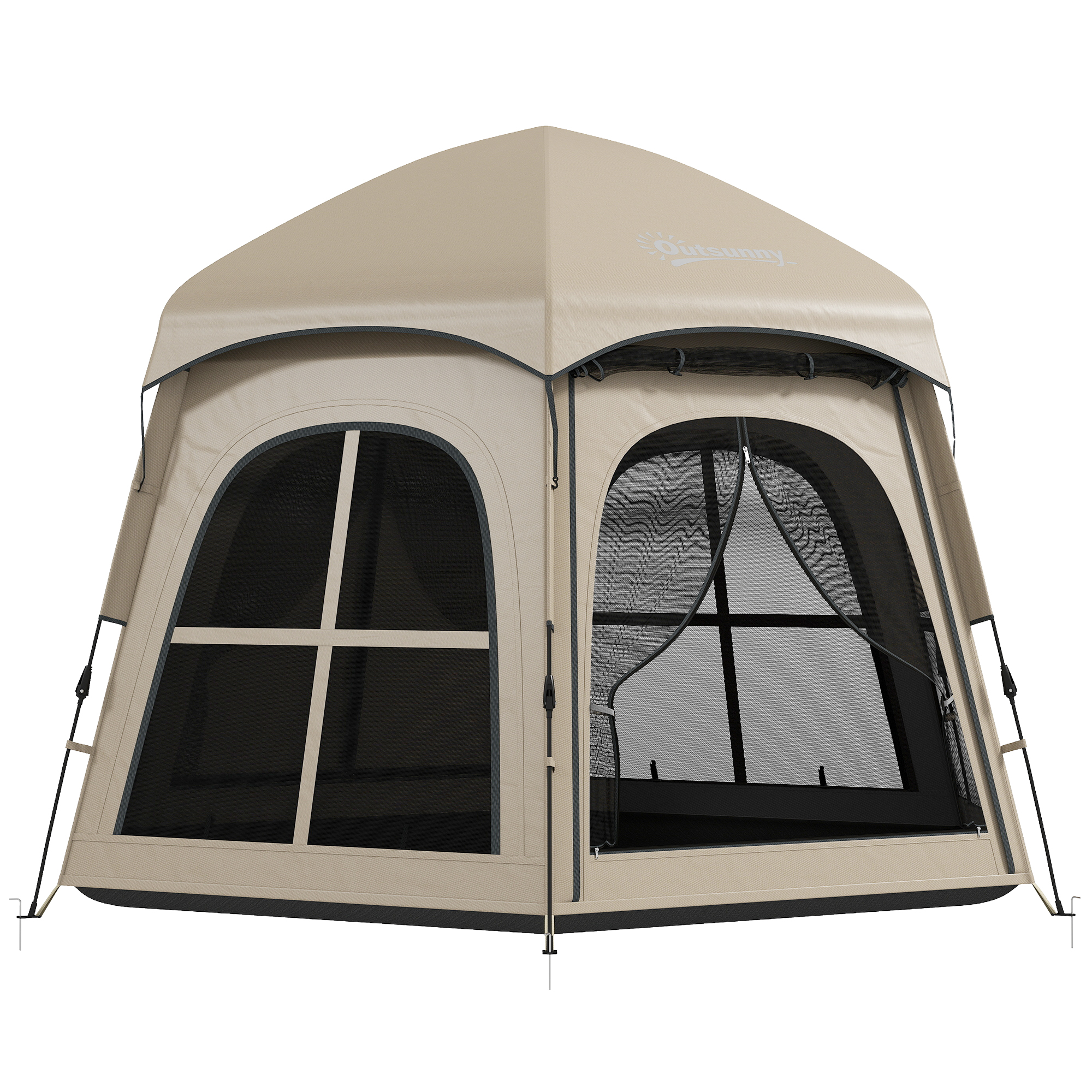 Harcrof Khaki Metal Camping Tent - 240cm
