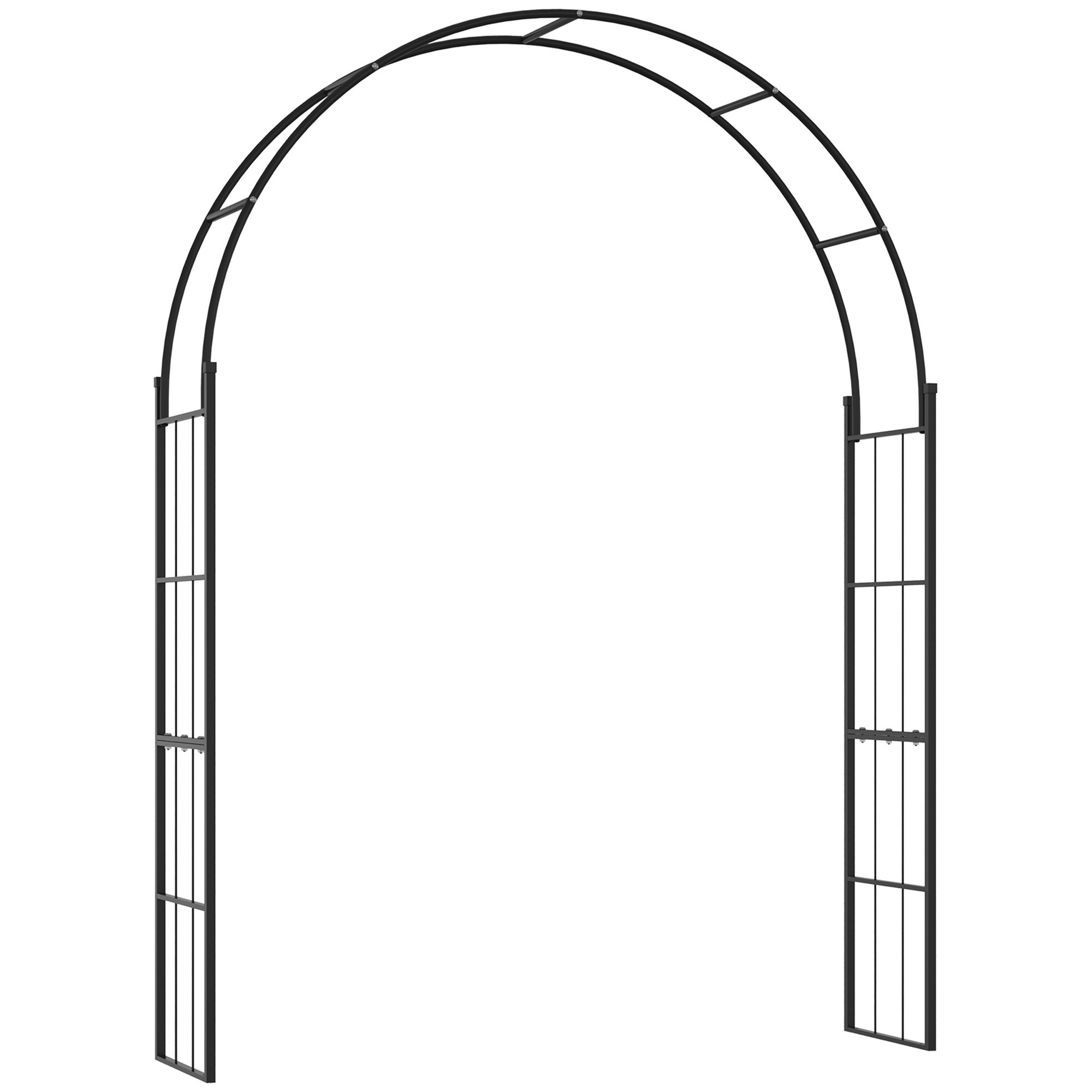 Aurero Black Metal Arch Trellis - 40cm