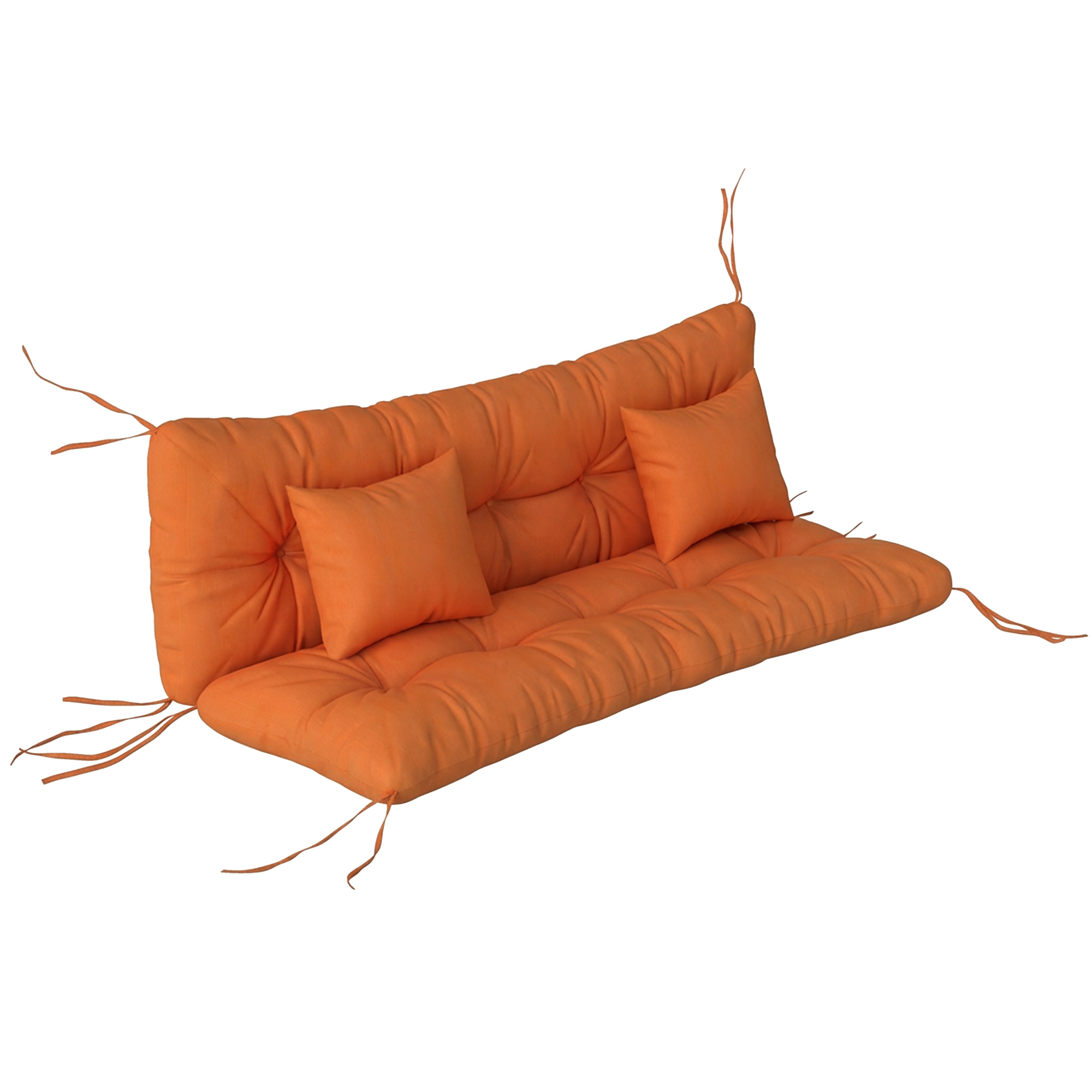 Winhall Orange PP Cotton Chair Cushion with 2 Pillows - 50cm