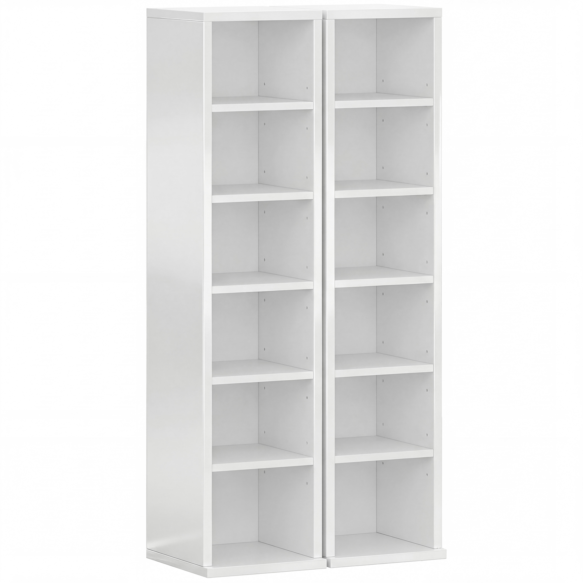 Winheir High Gloss White Particle Board Bookcase Set of 2 - 21cm