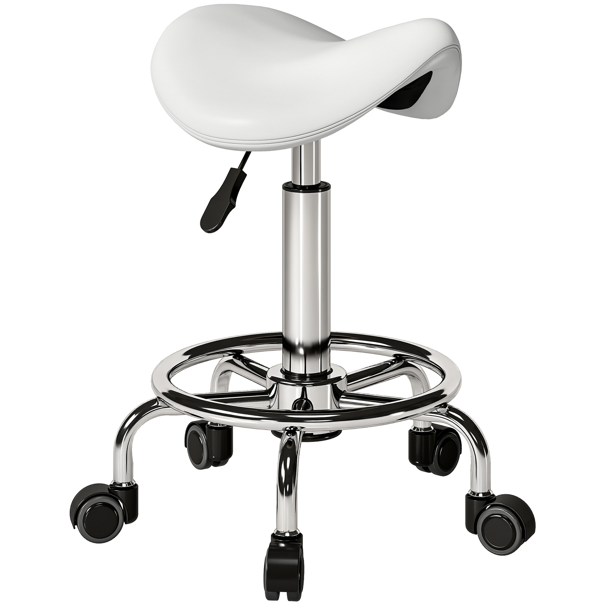 Yorvale White Salon Saddle Stool - 36.5cm