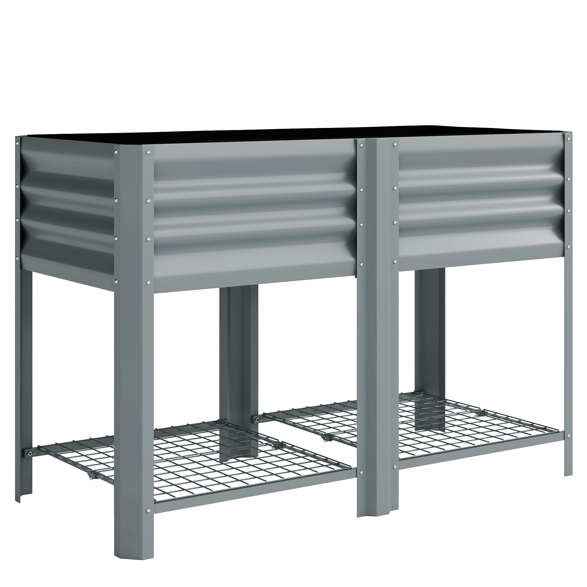 Serora Silver Grey Steel Planter - 55cm
