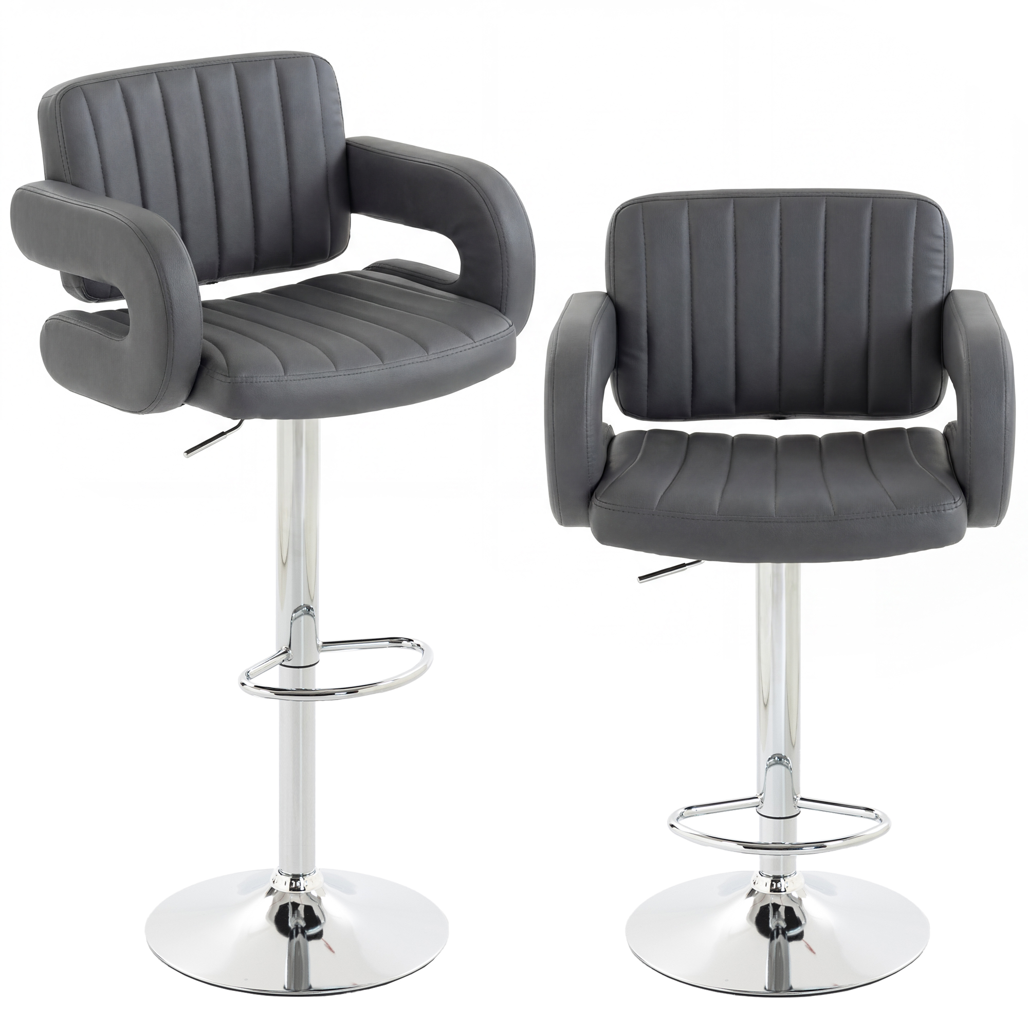 Broton Grey Plywood Bar Stool Set of 2 - 57.5cm