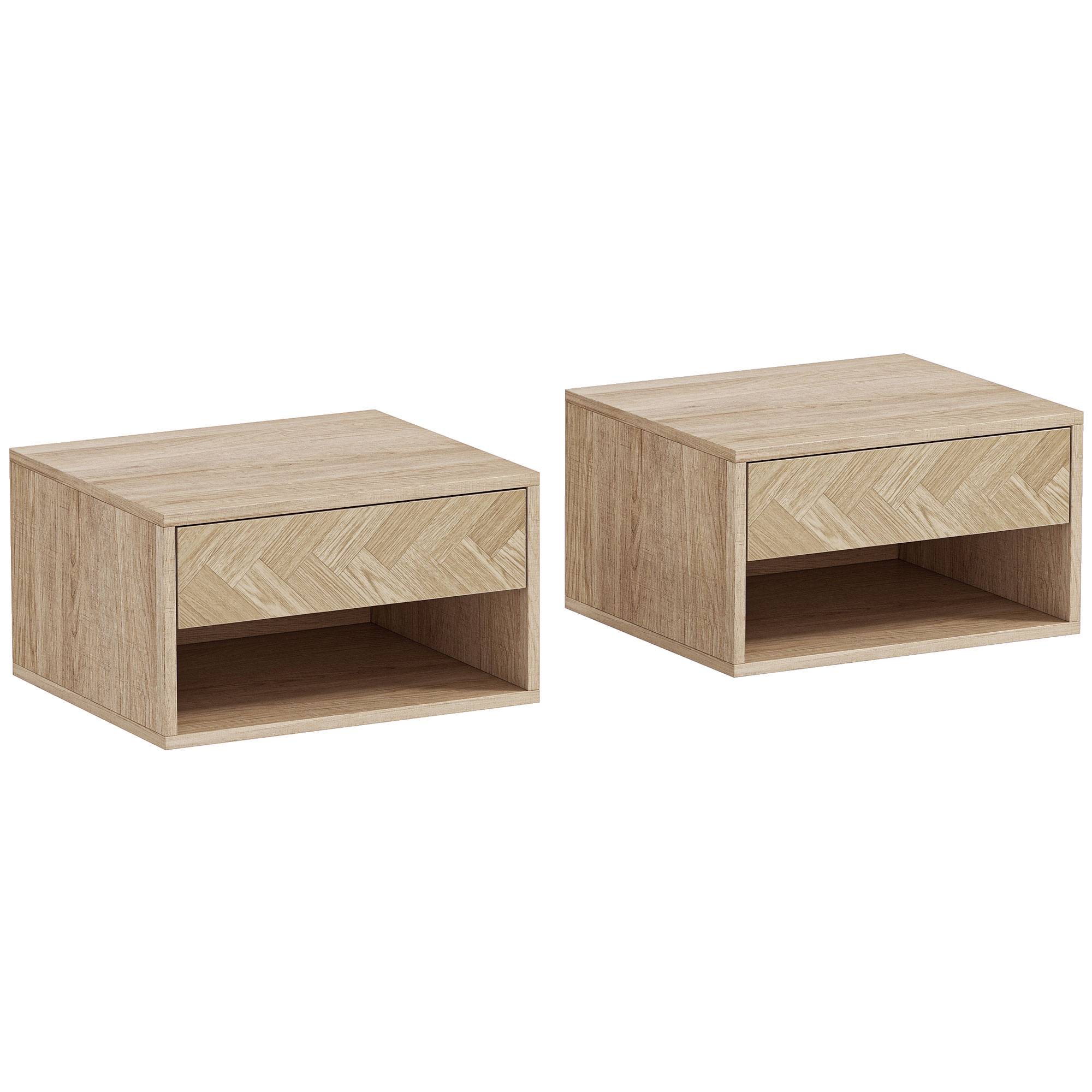 Stahall Natural Bedside Table Set of 2 - 37cm