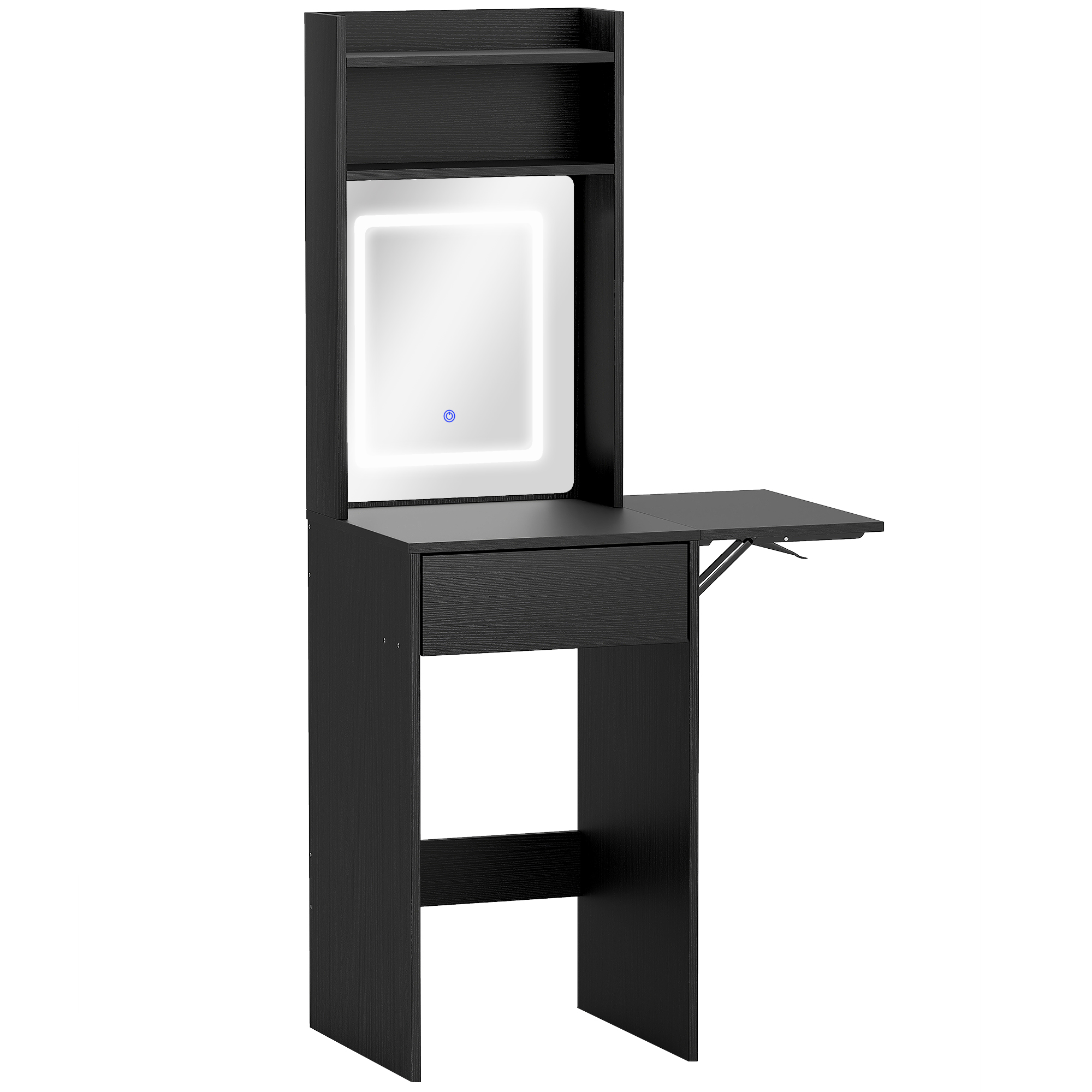 Marridg Black Dressing Table with Mirror and LED Lights - 45cm