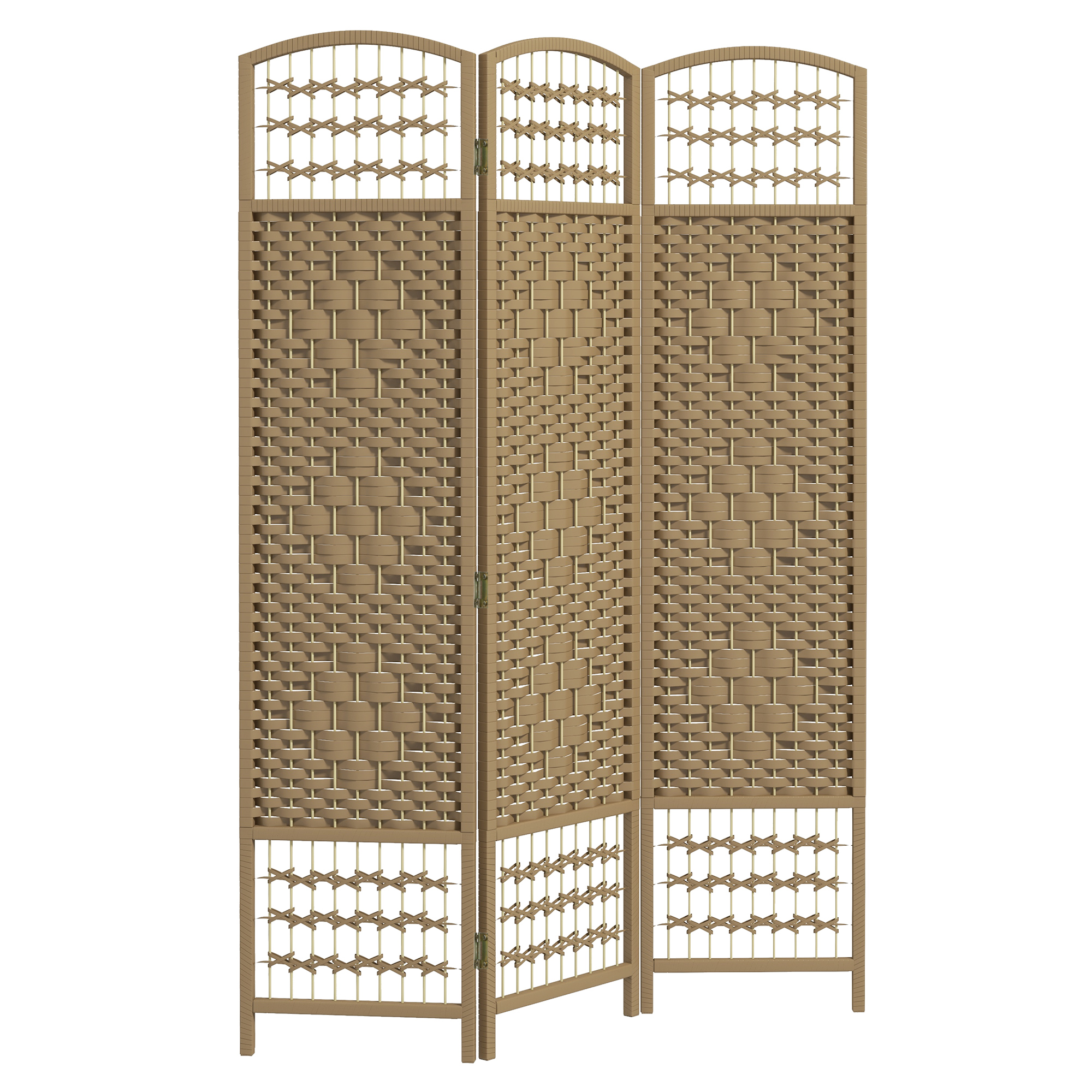 Iveglen Natural Wood Pine Wood Room Divider - 120cm