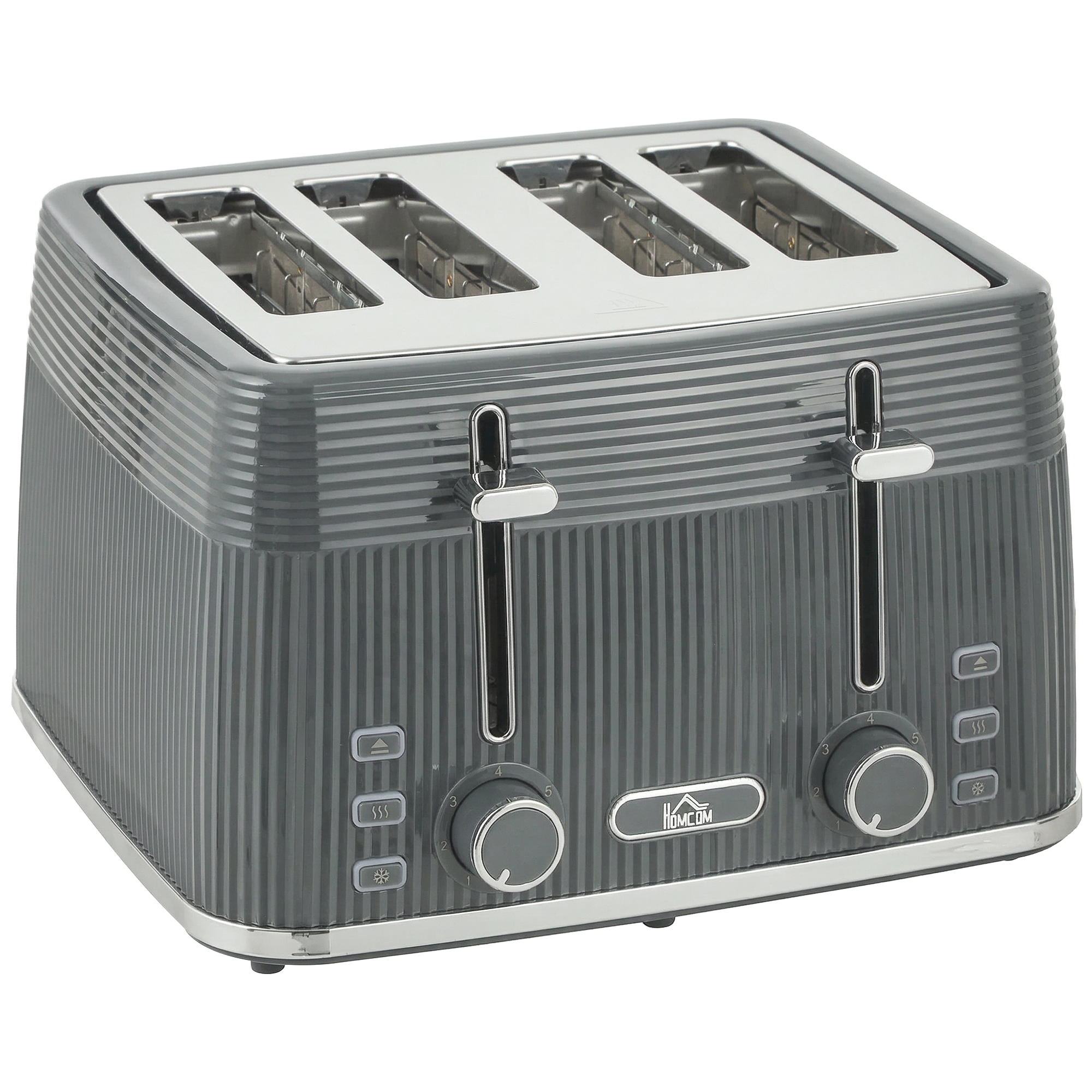 Cheheir Grey Stainless Steel 4 Slice Toaster - 27.3cm