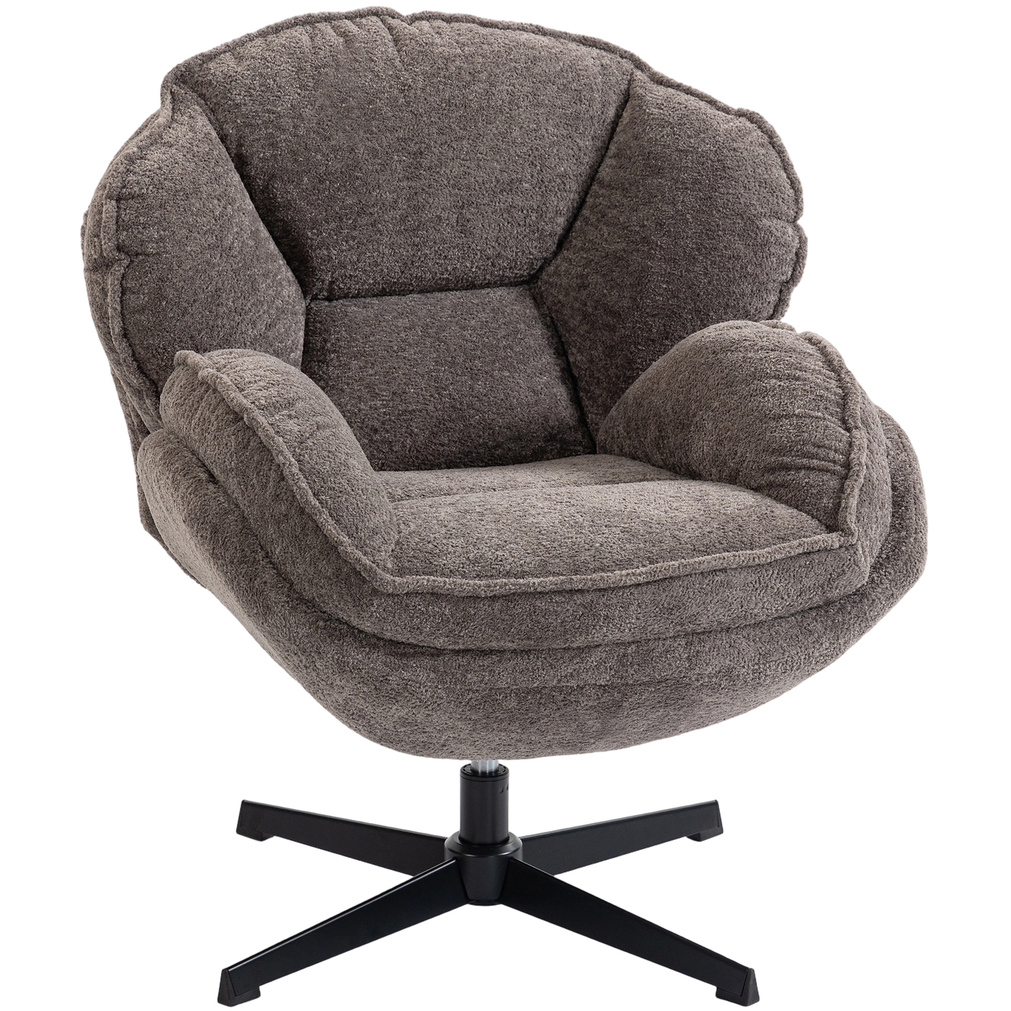 Stathor Velvet Swivel Chair - Grey